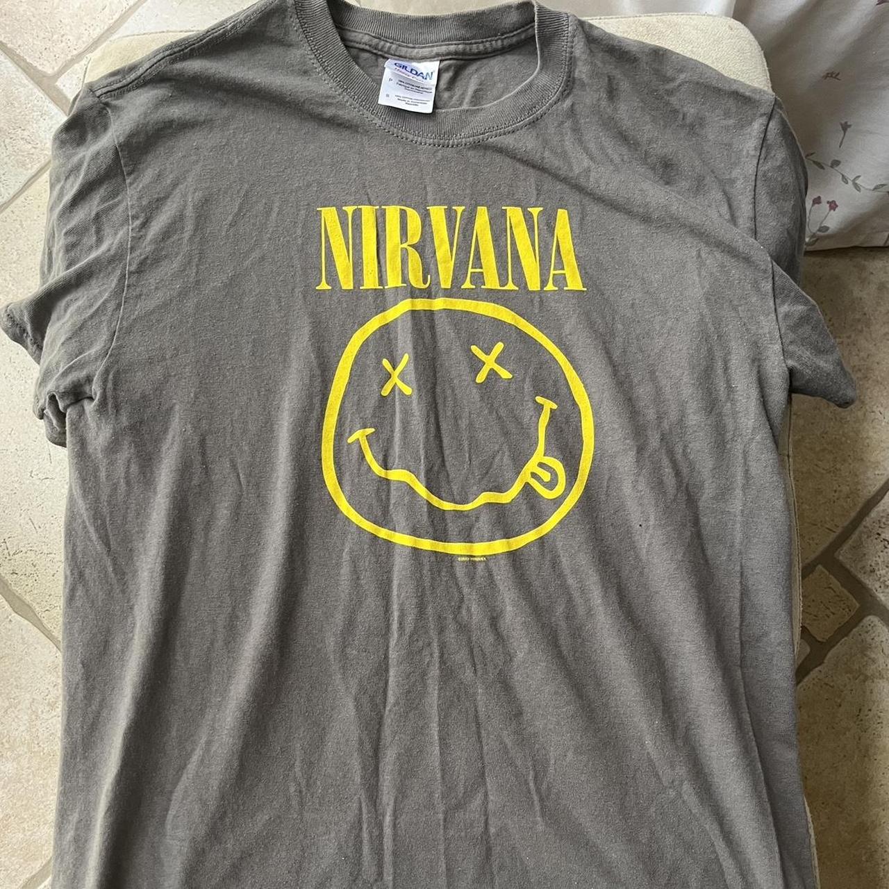 Nirvana Sweatshirt Mit Yellow Smile Logo - Offizielles Unisex Shirt In Navy Blue | Größenvon S Bis XXL