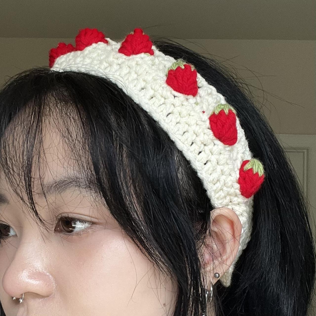 Women's Red and White Hair-accessories