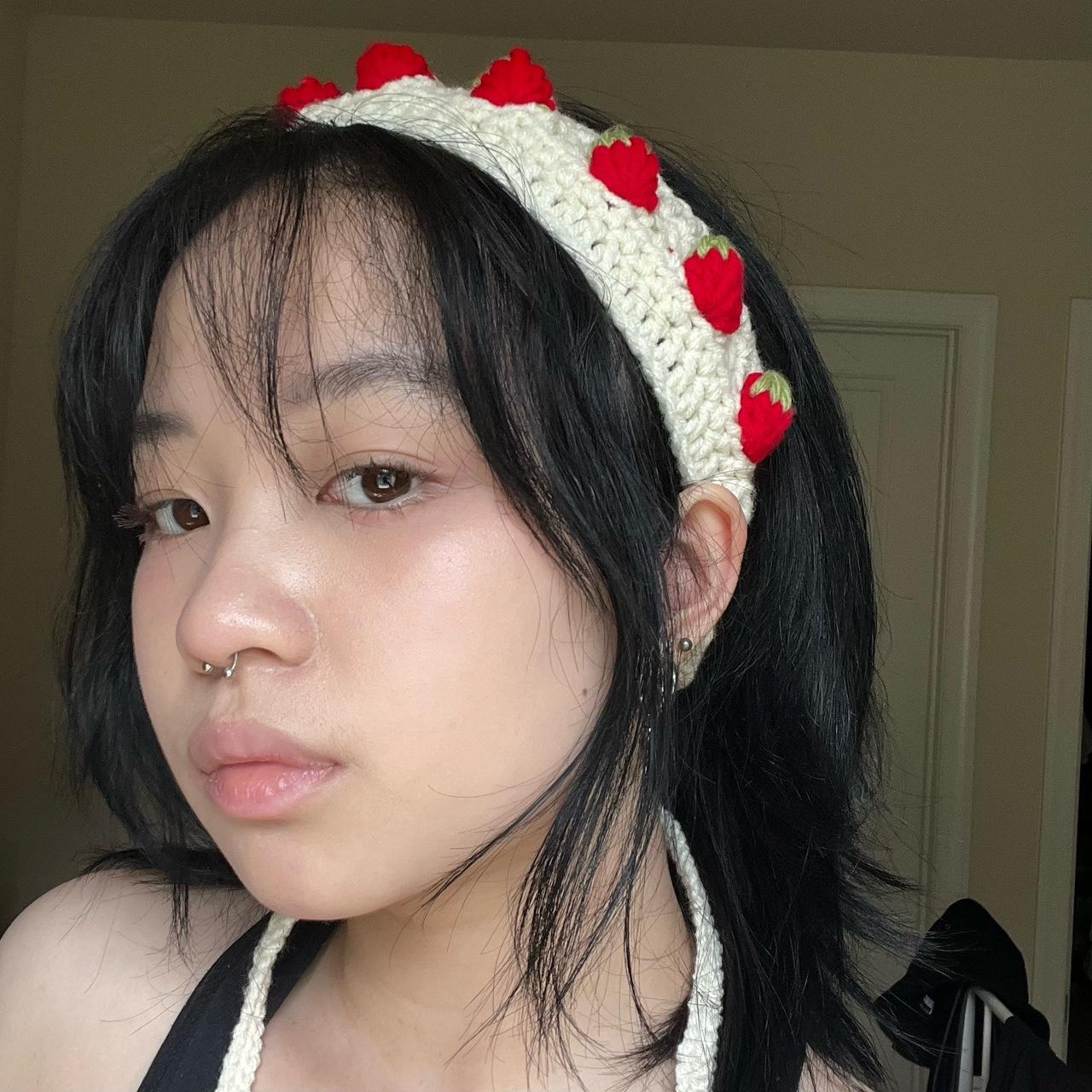 Women's Red and White Hair-accessories (2)
