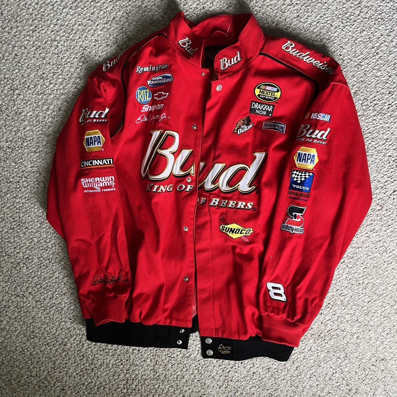 Embroidered Budweiser racing jacket - Depop