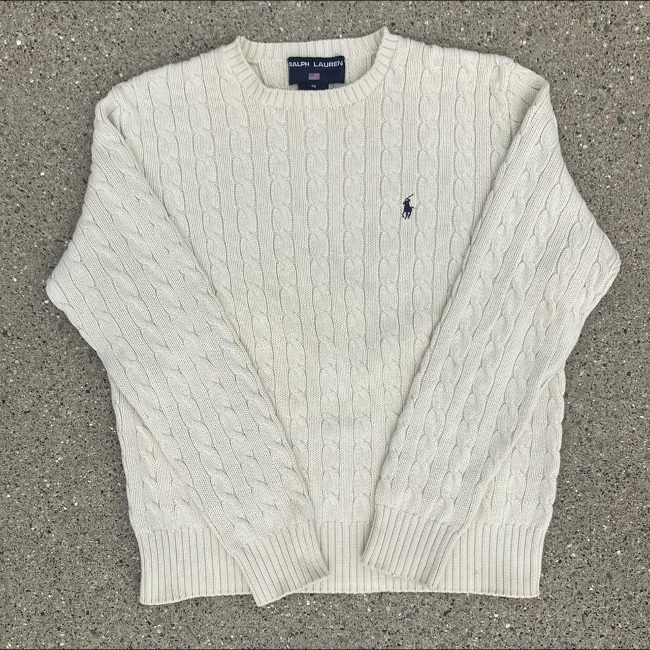 Ralph Lauren Men's White Jumper | Depop