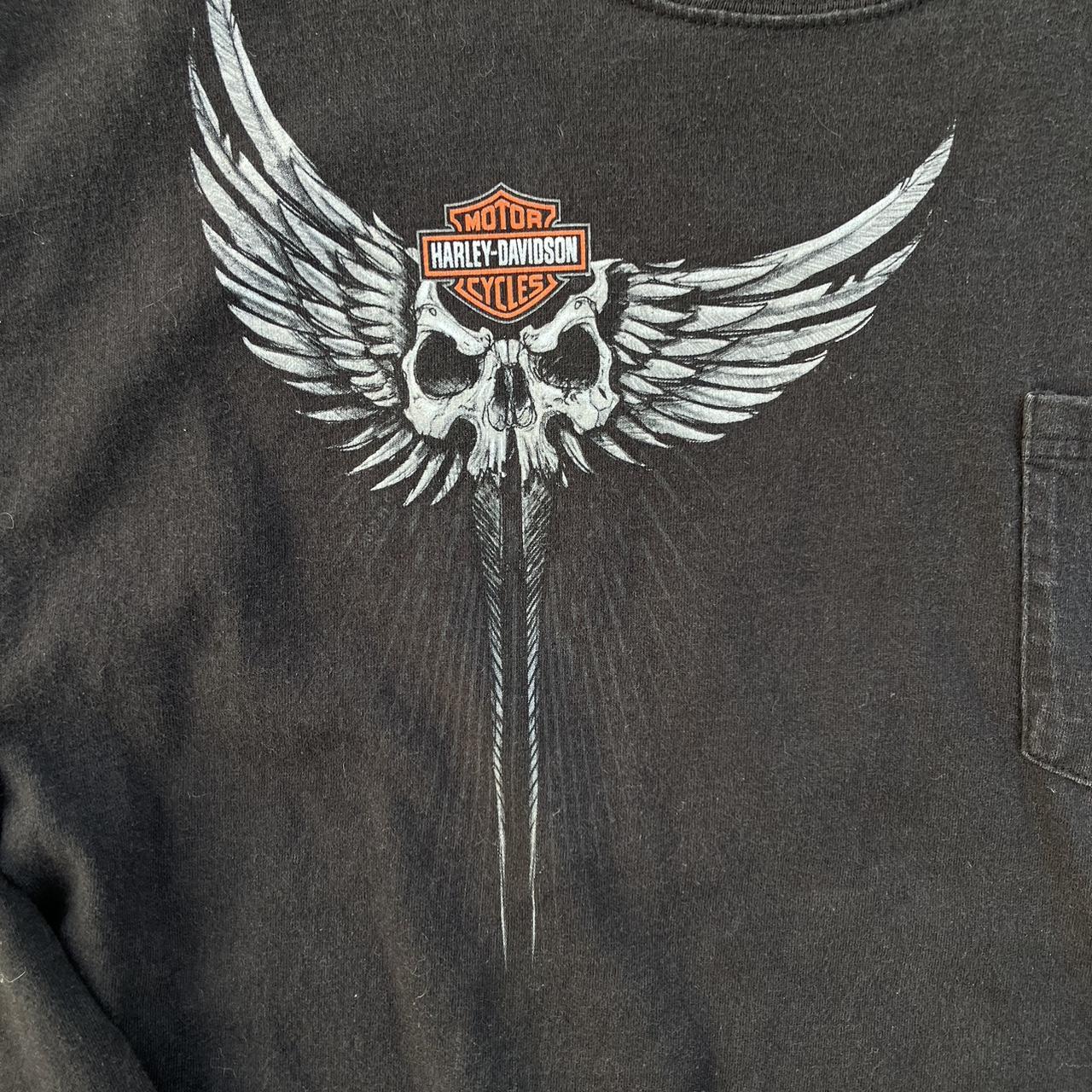 Vintage Harley Davidson Skull Long Sleeve... - Depop