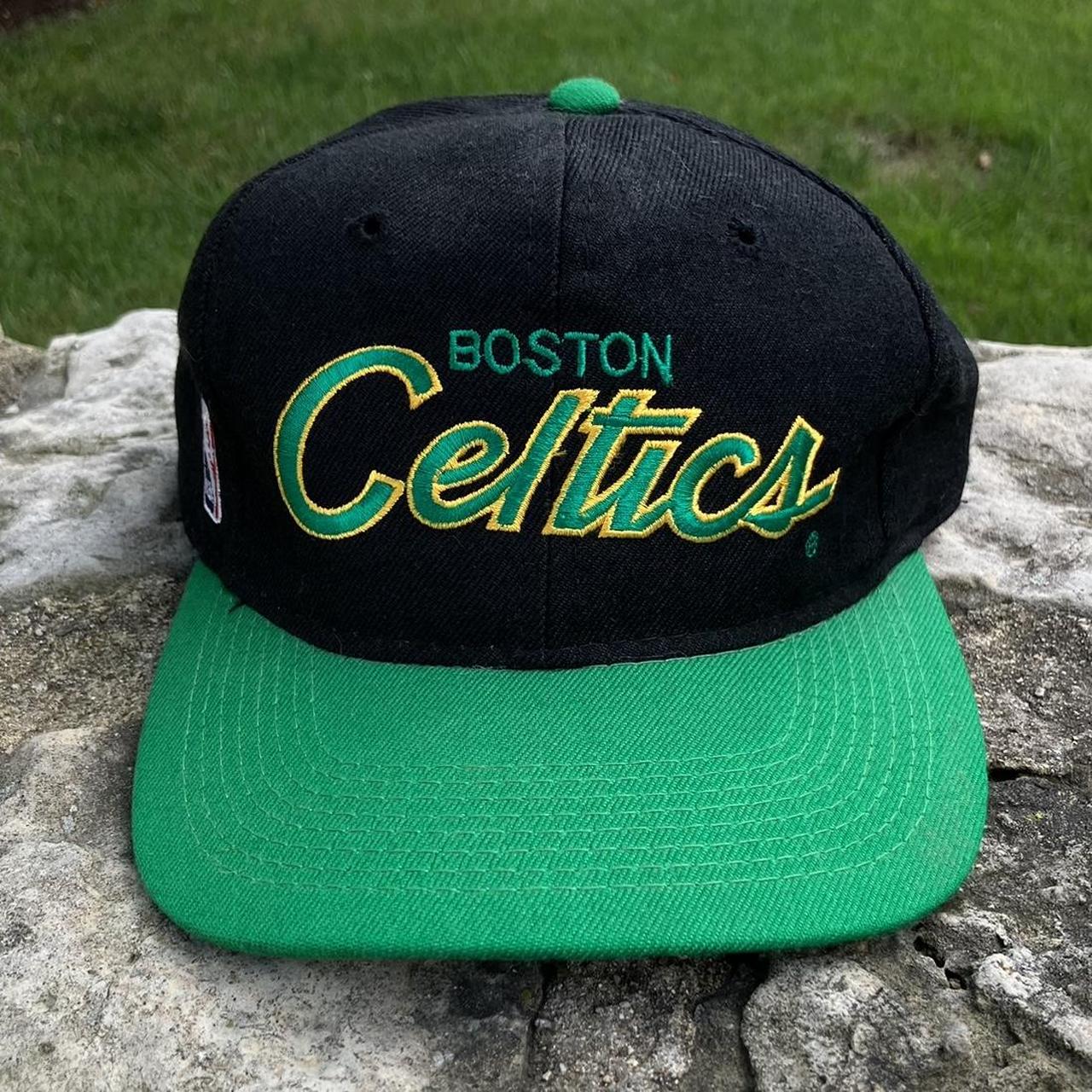Retro Boston Celtics Mens Trucker Hat Black Snapback
