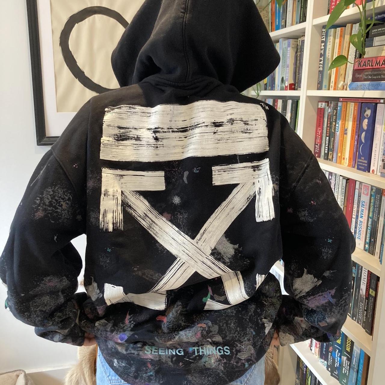 Off white hoodie galaxy on sale