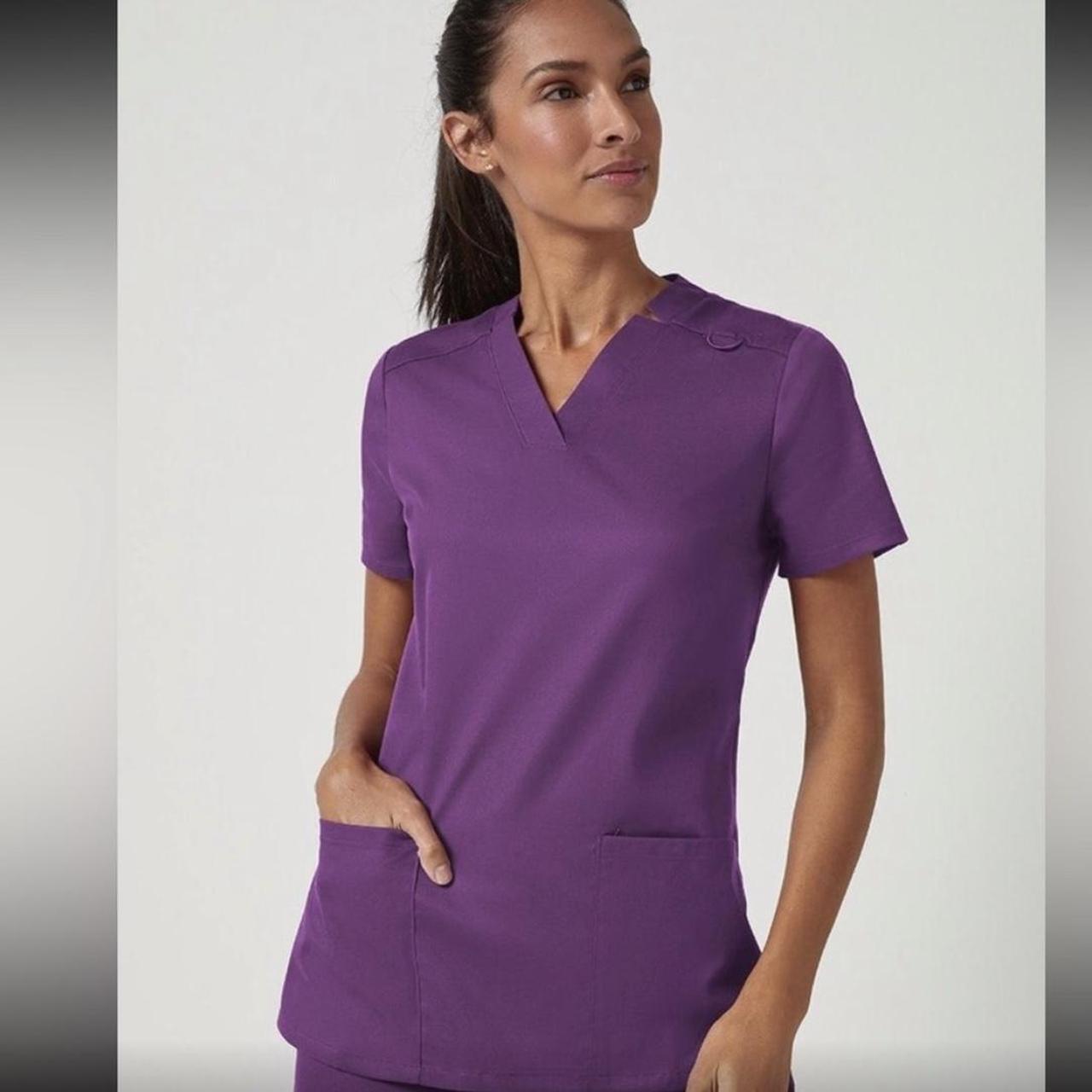 Jaanuu scrub top in eggplant OPEN TO OFFERS Depop