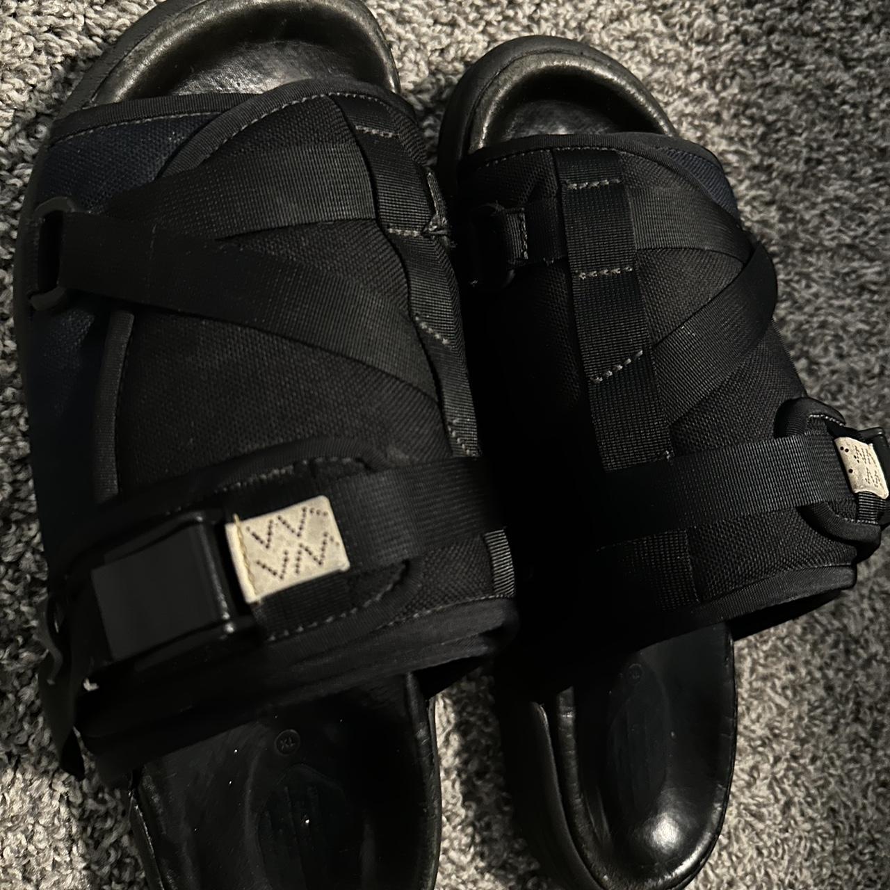 Visvim Men's Black Slides | Depop