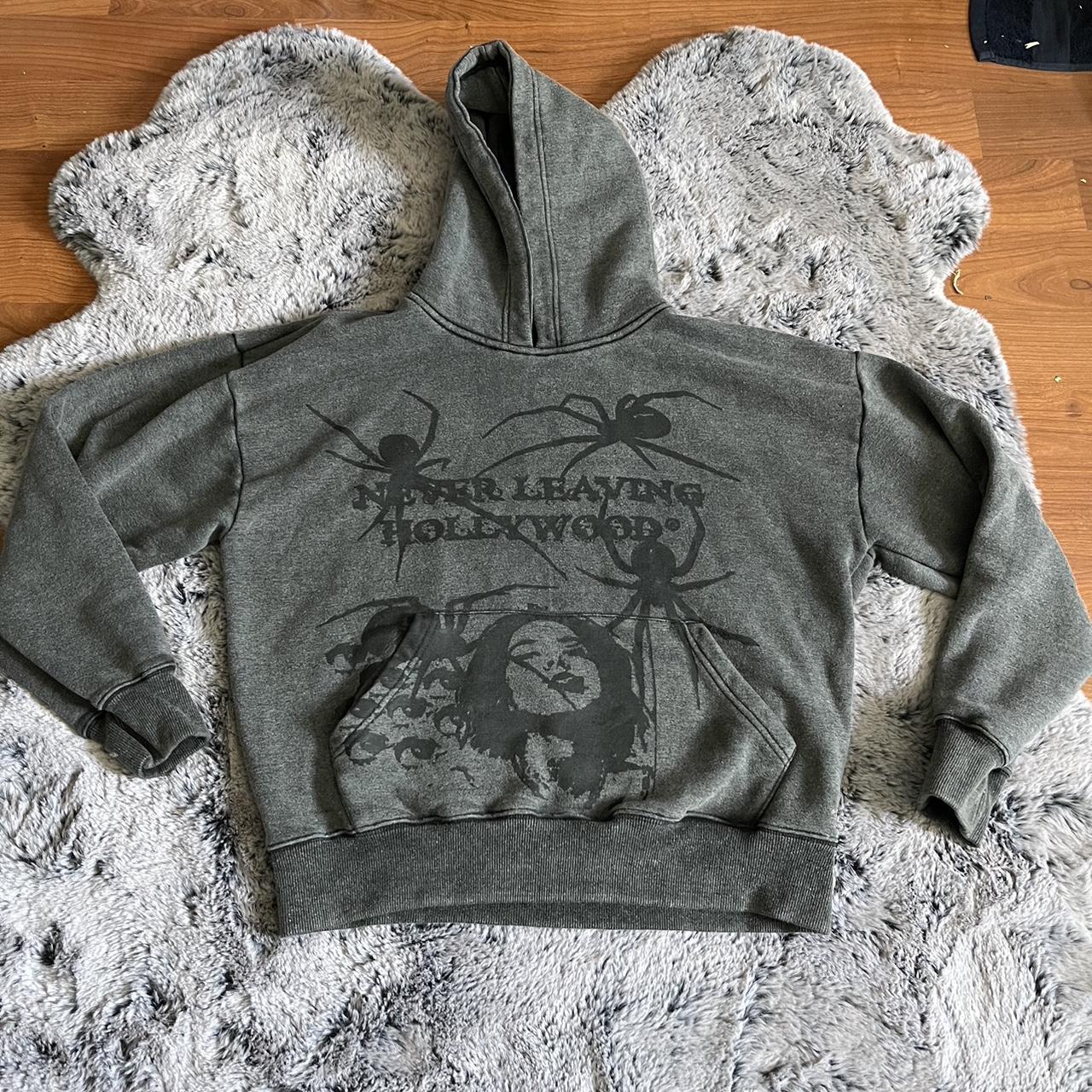 Women's Grey and Black Hoodie | Depop