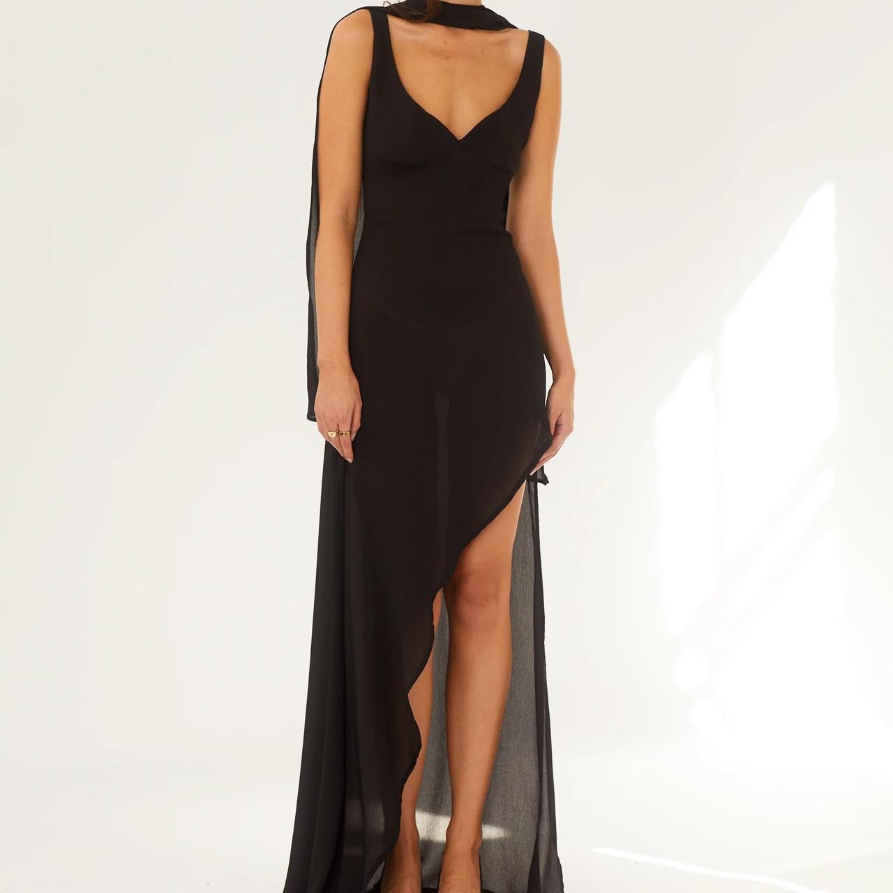 Bcbg black hot sale long dress