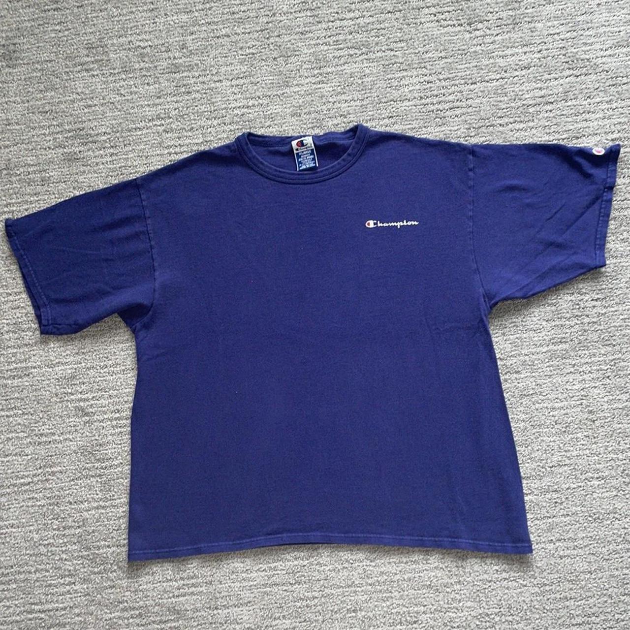 Champion Men's Purple and Blue T-shirt | Depop