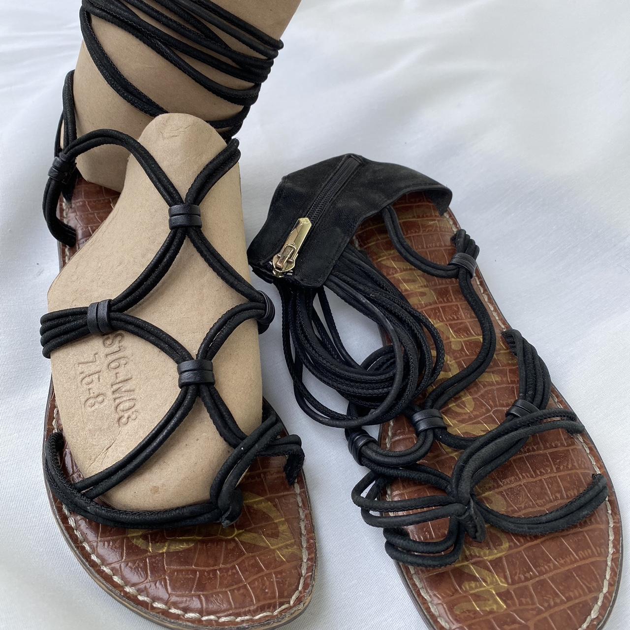 Sam Edelman Black Strappy Sandals. Ankle high strap. Depop