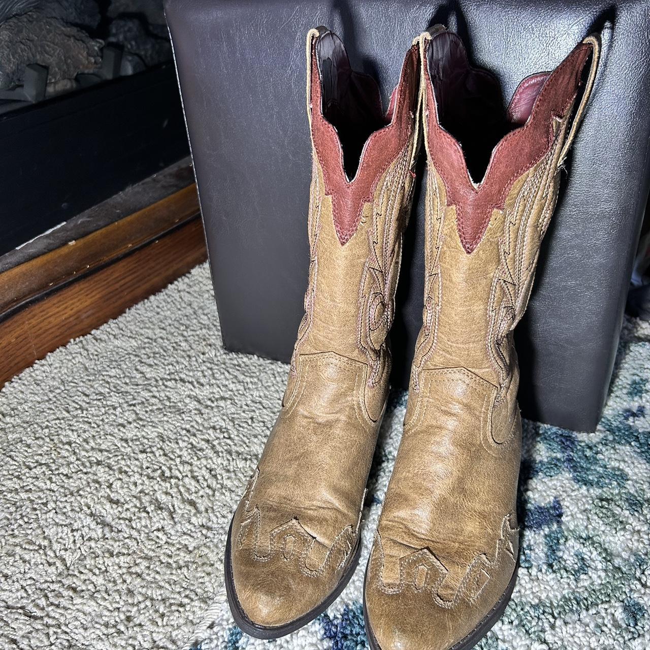 Coconuts Cimmaron Cowboy Boots Tanred size womens... Depop