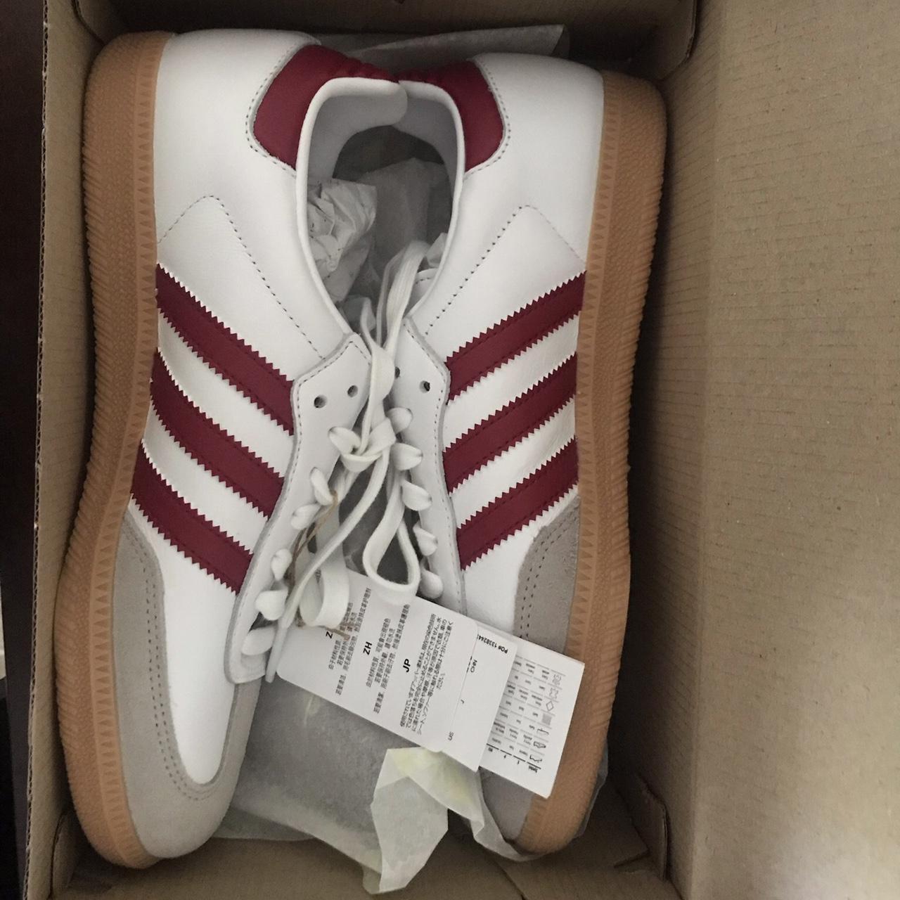 Brand new authentic burgundy sambas. Purchased the... - Depop