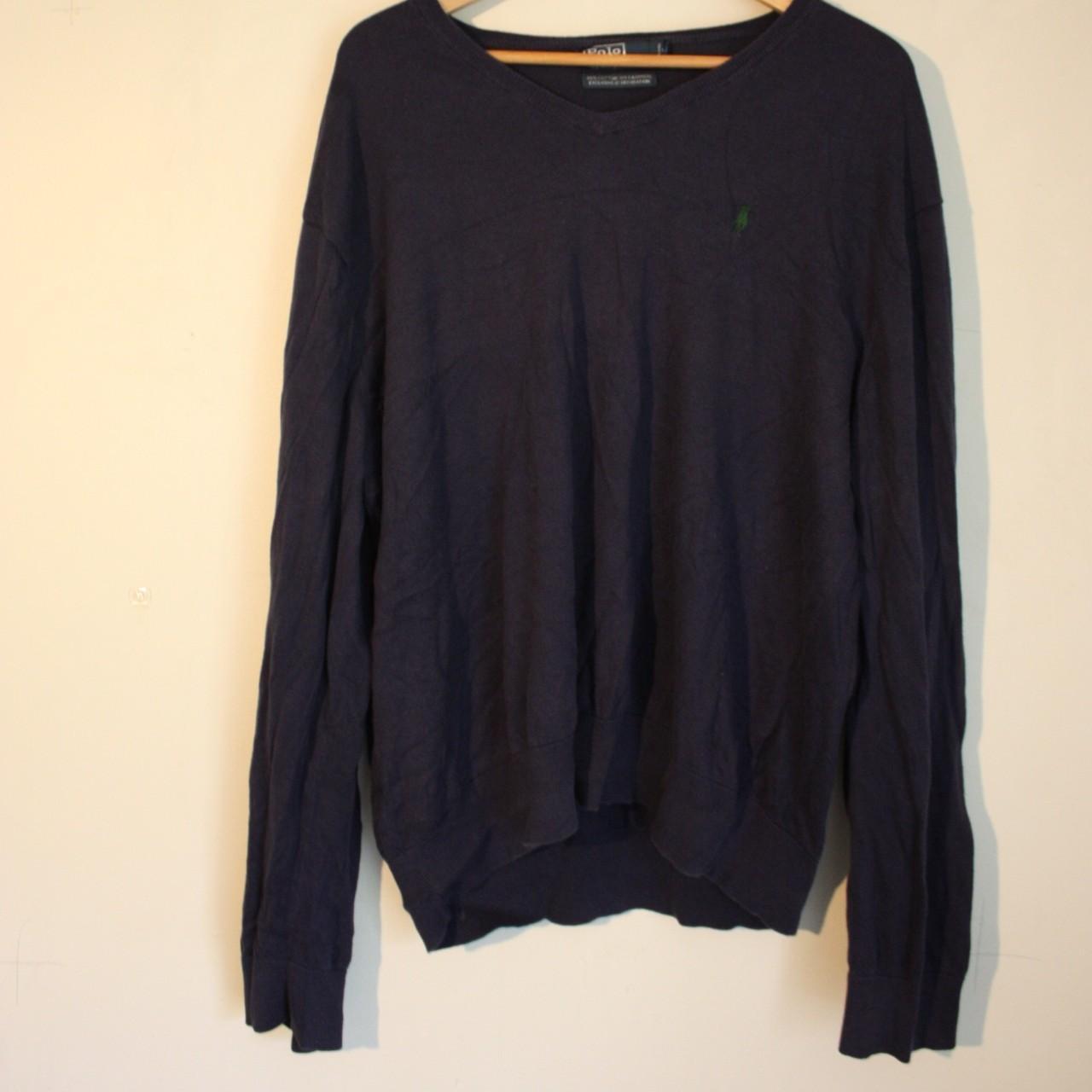 Polo sweater this navy blue polo sweater is soft and... - Depop