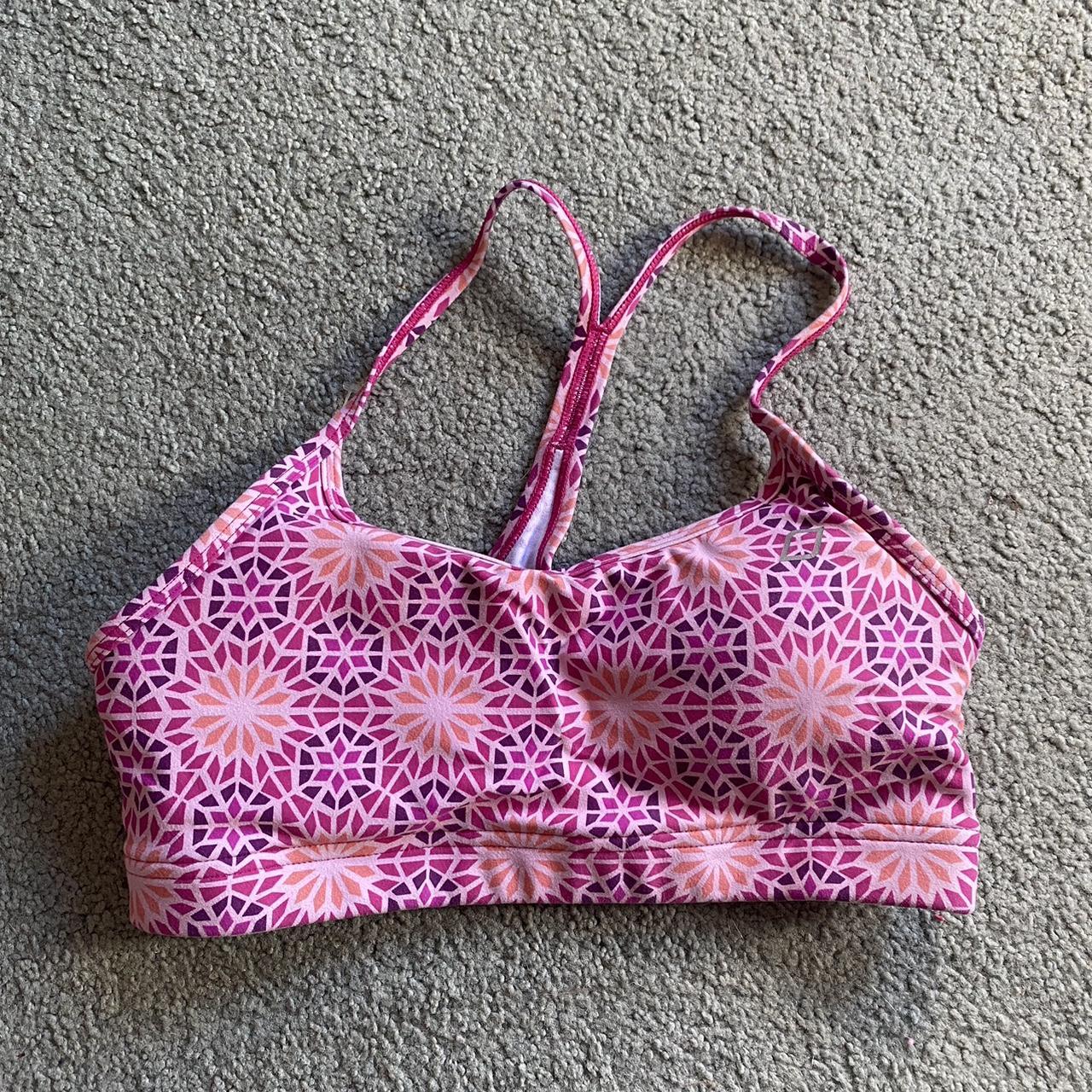 Lorna Jane Sports Bra Pink and Orange Size S Fair... - Depop