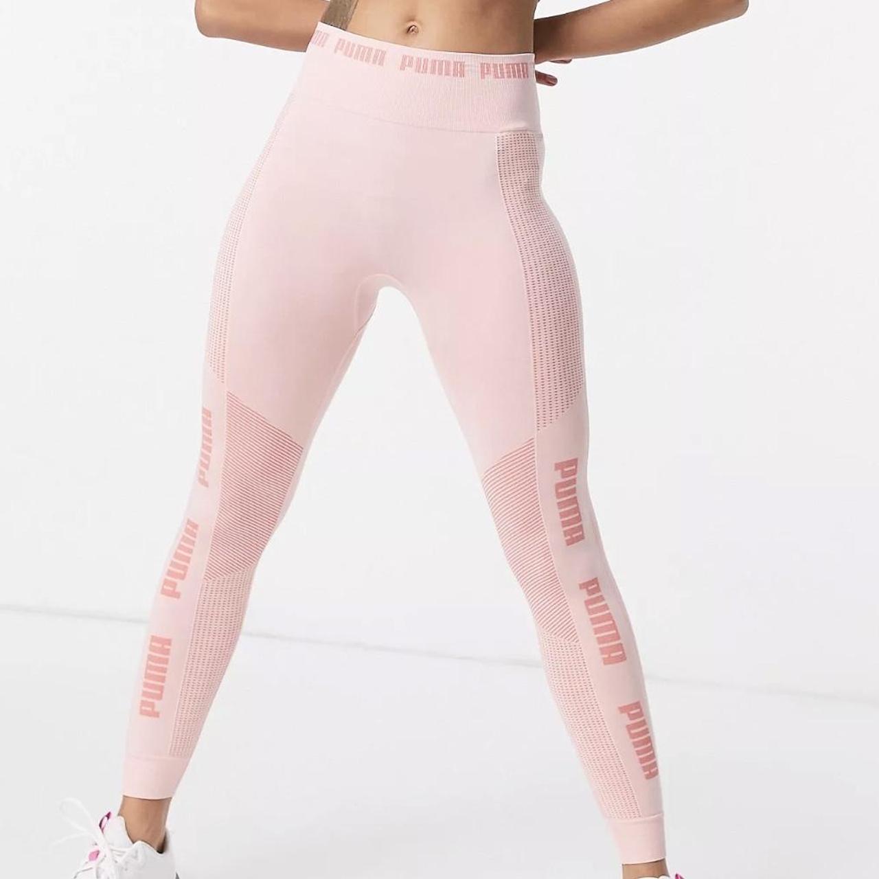 Puma evoknit seamless leggings in pink - selling - Depop