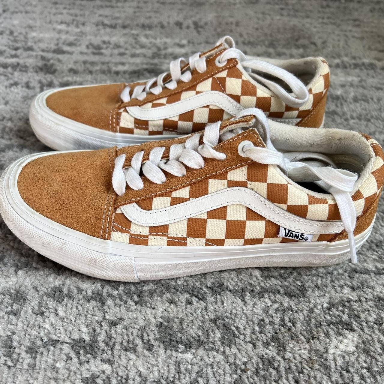 Burnt orange checkered vans best sale