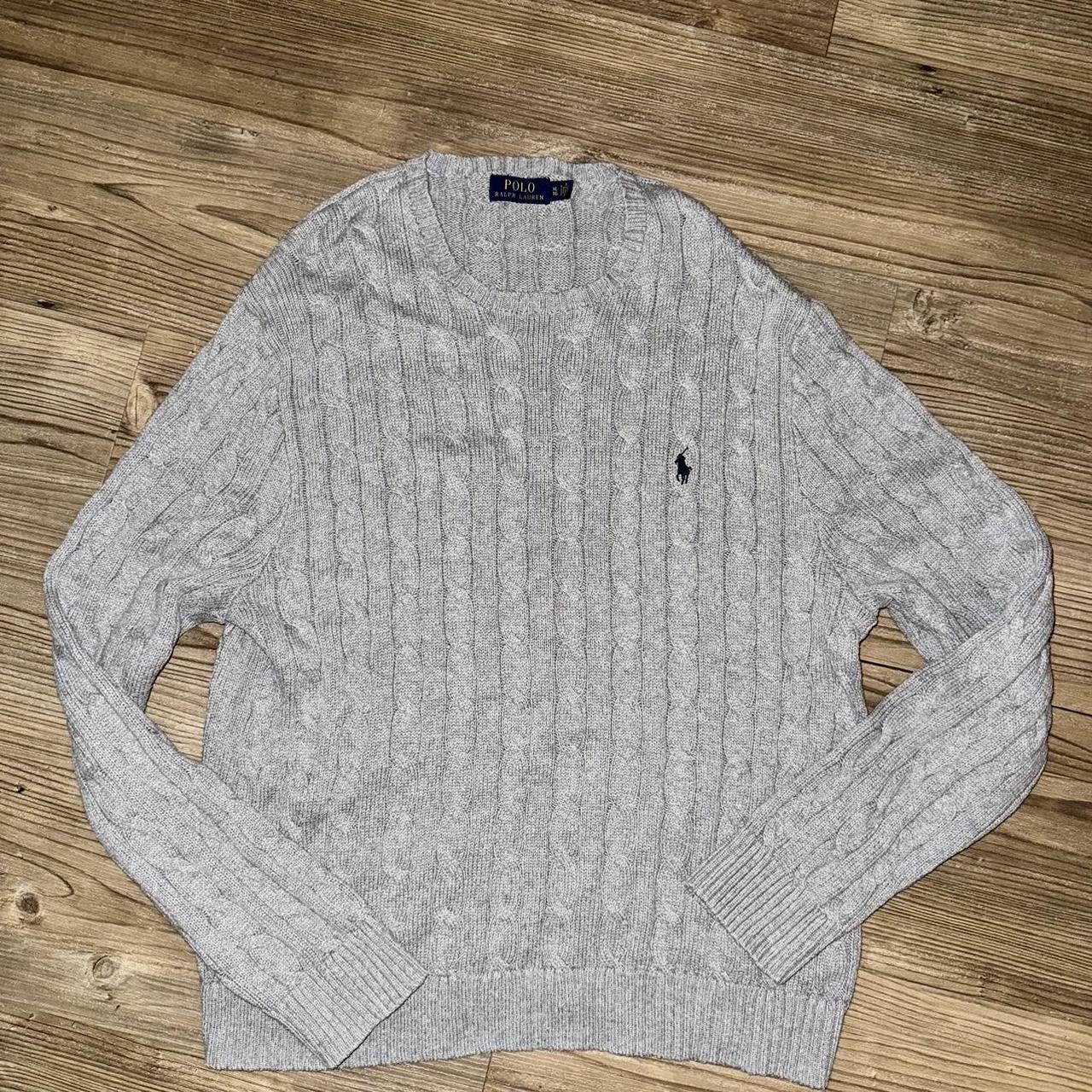 Polo Ralph Lauren grey cable knit sweater men’s
