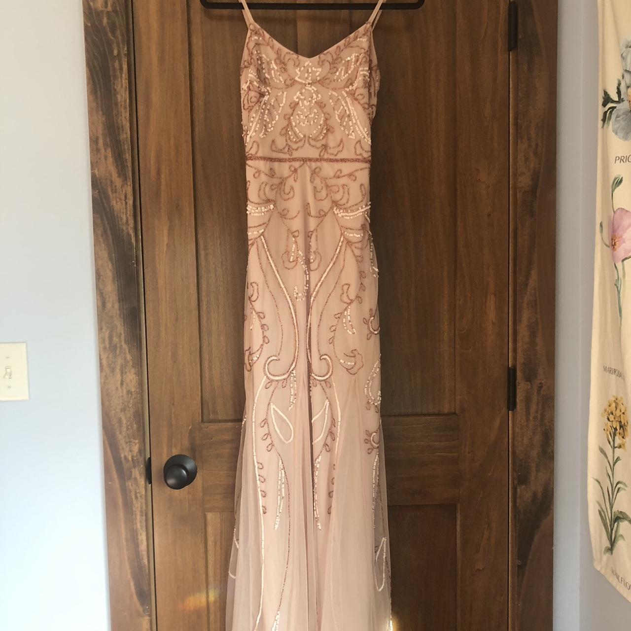 small beaded blush formal dress originally size Depop