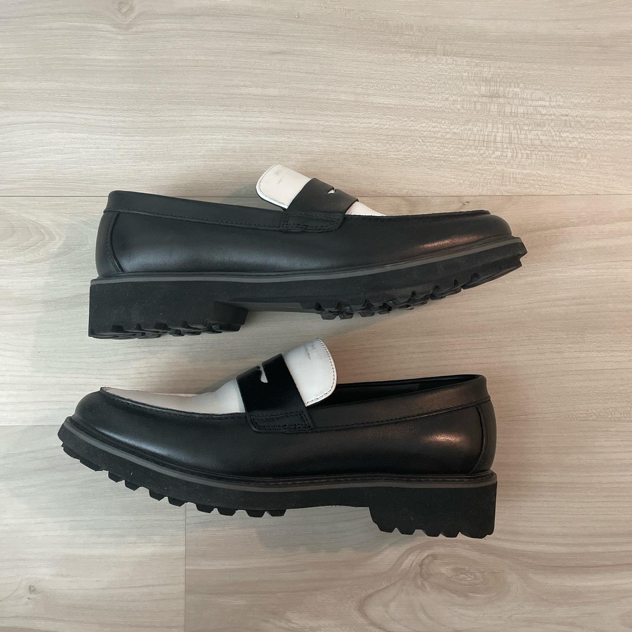 Men’s black and white loafers size 10 INC brand from... - Depop