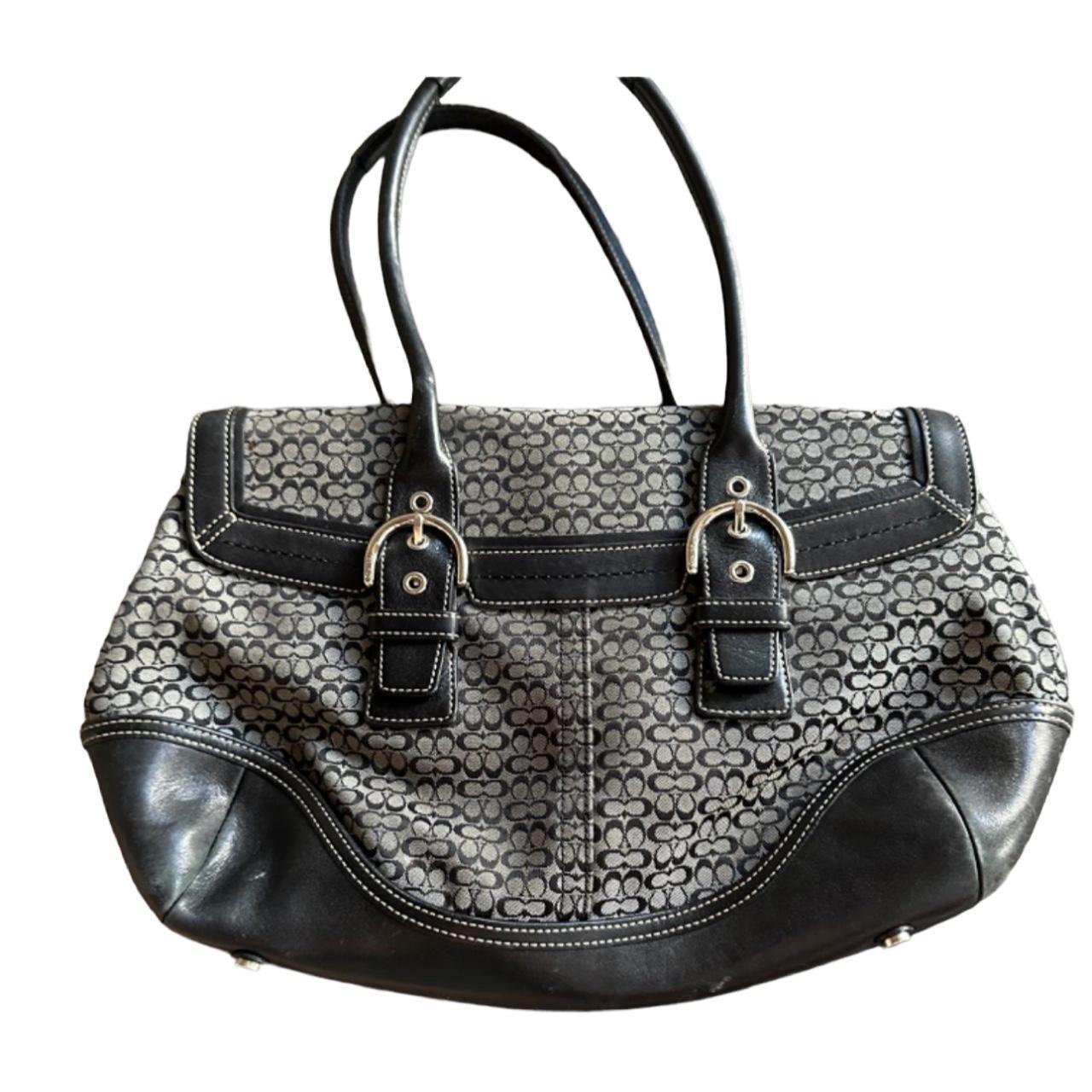 バッグ Coach Soho Black Leather Satchel Bag Authentic COACH Black Leather Soho Satchel Purse - Front