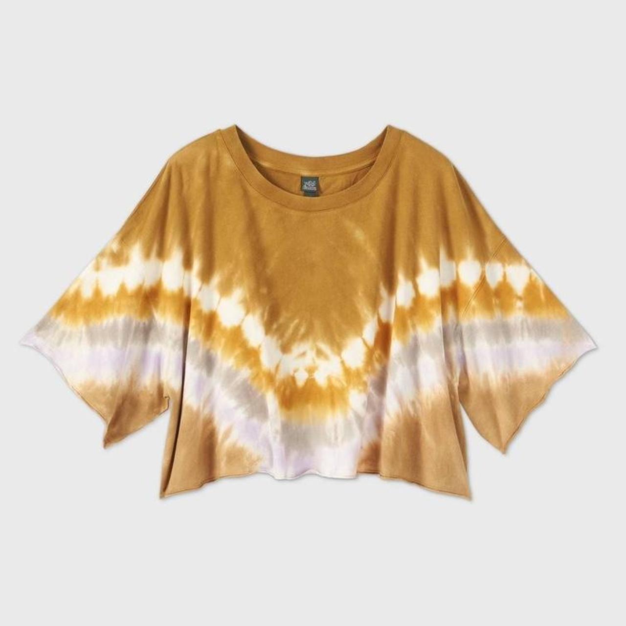 Wild Fable Women's Orange and Cream T-shirt | Depop