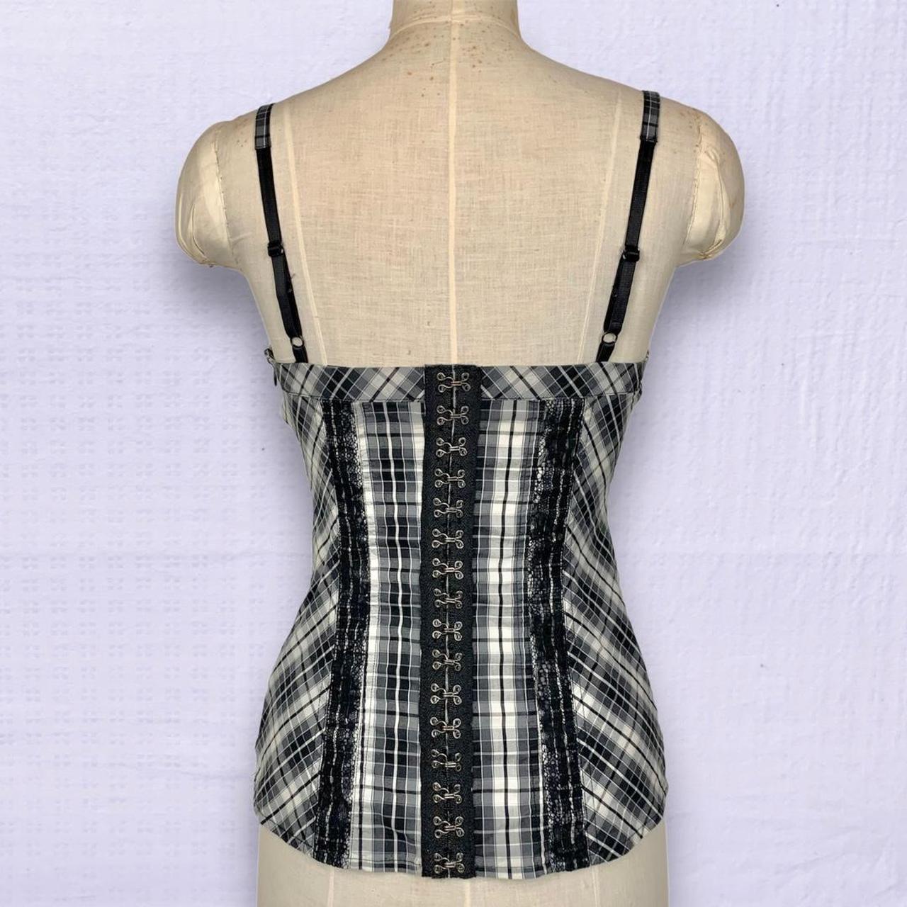 Guess, Tops, Black White Strapless Plaid Bustier By Guess Medium