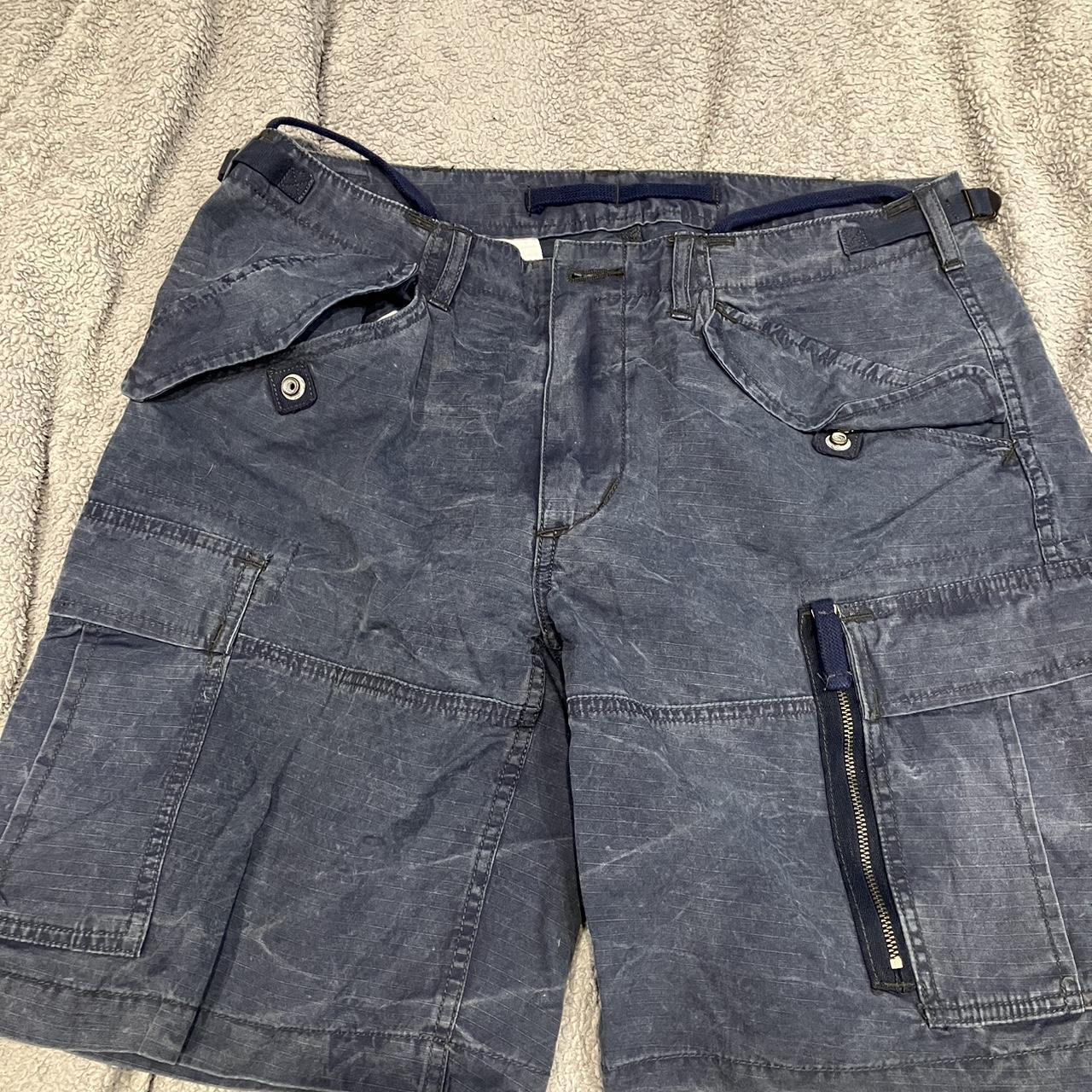 Ralph Lauren Utility Cargo Washed Blue Shorts... Depop