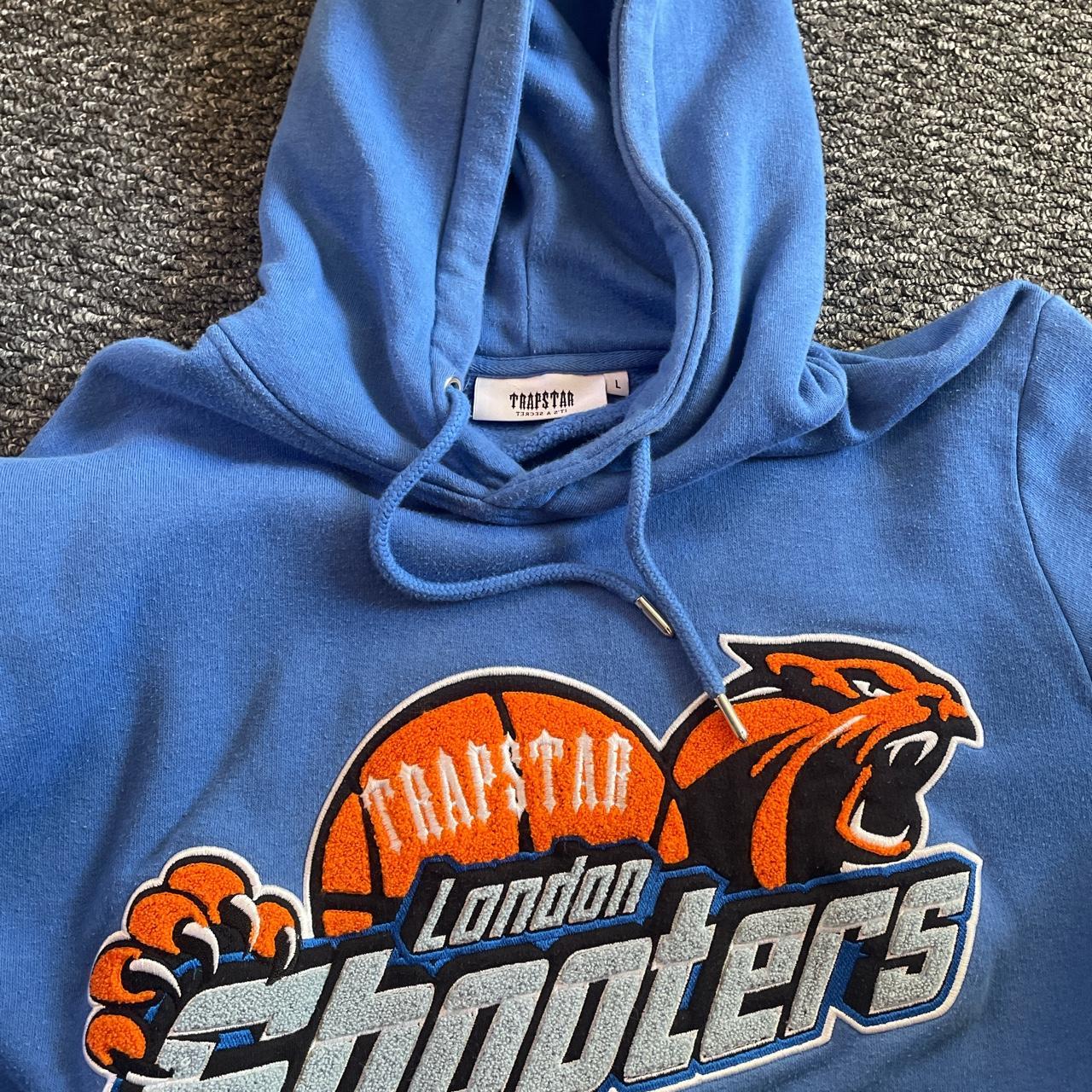 Dazzling blue london shooters trapstar hoodie size L... Depop