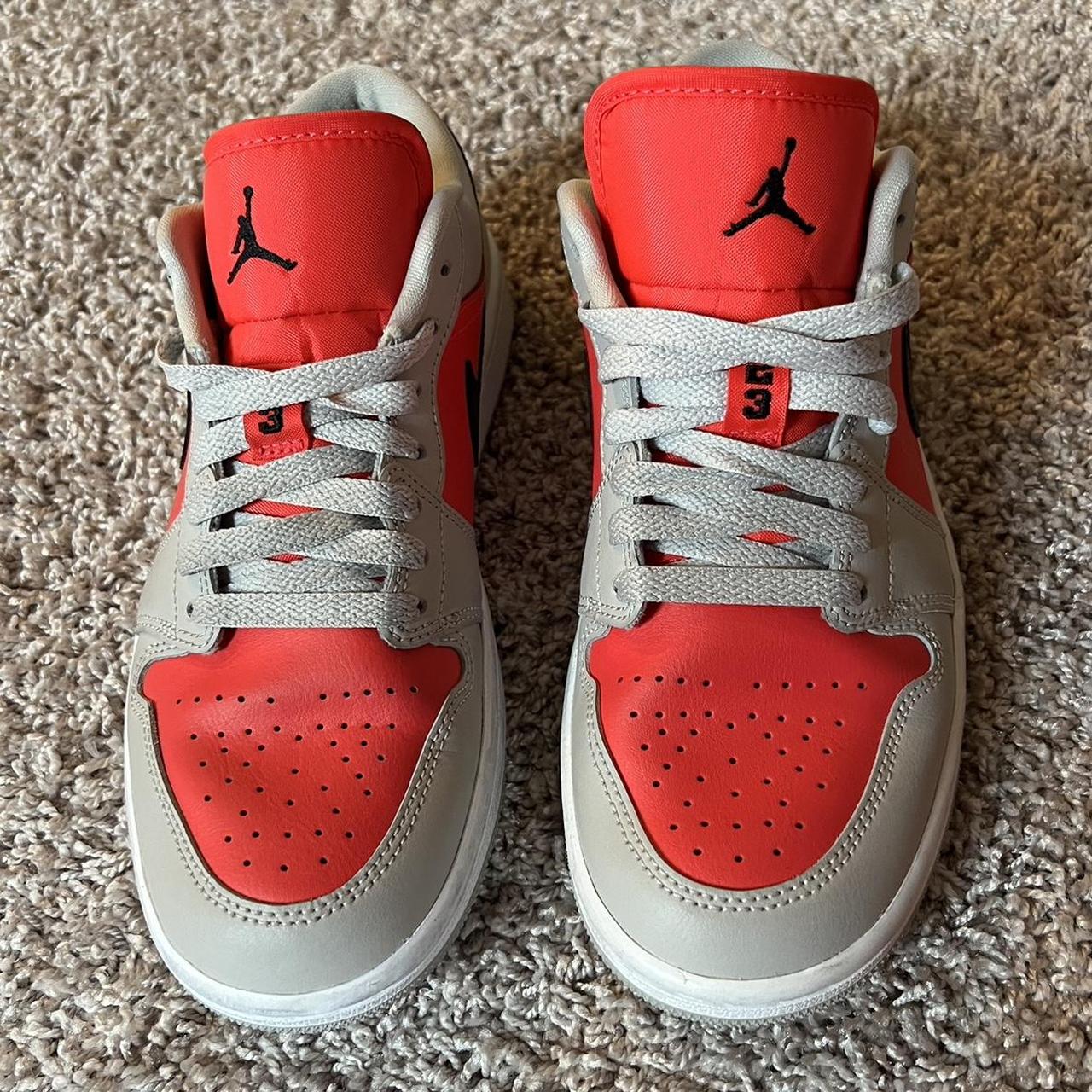 Jordan 1 retro low light iron ore siren red size... Depop