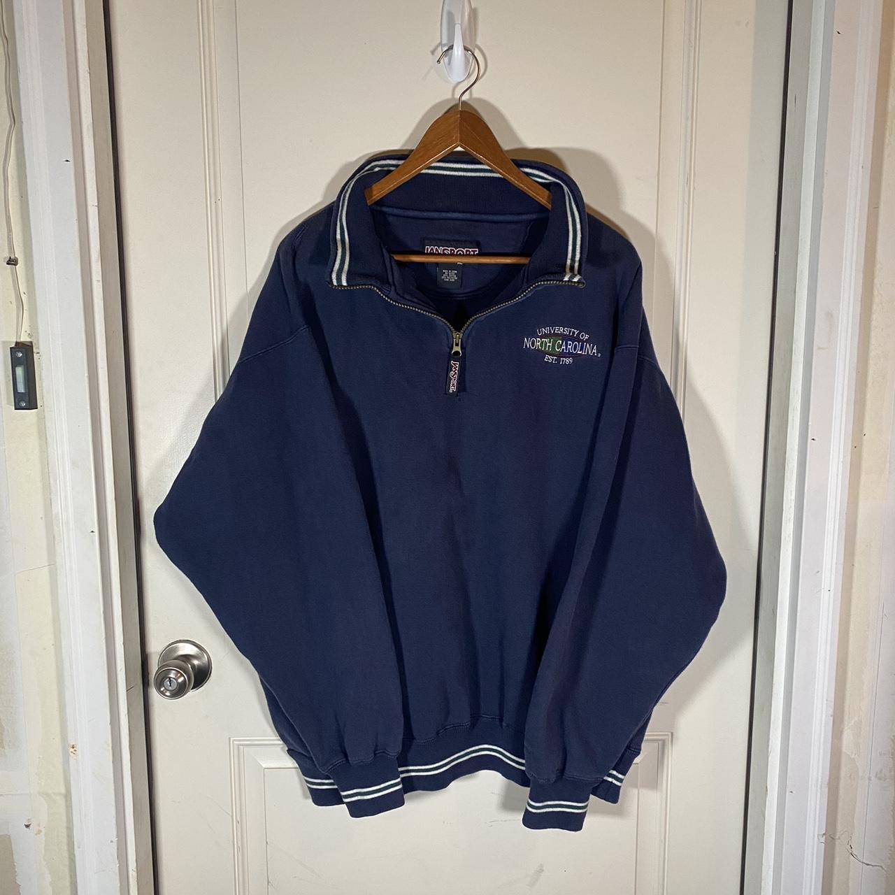 Vintage Jansport UNC Quarter Zip Sweatshirt ... - Depop