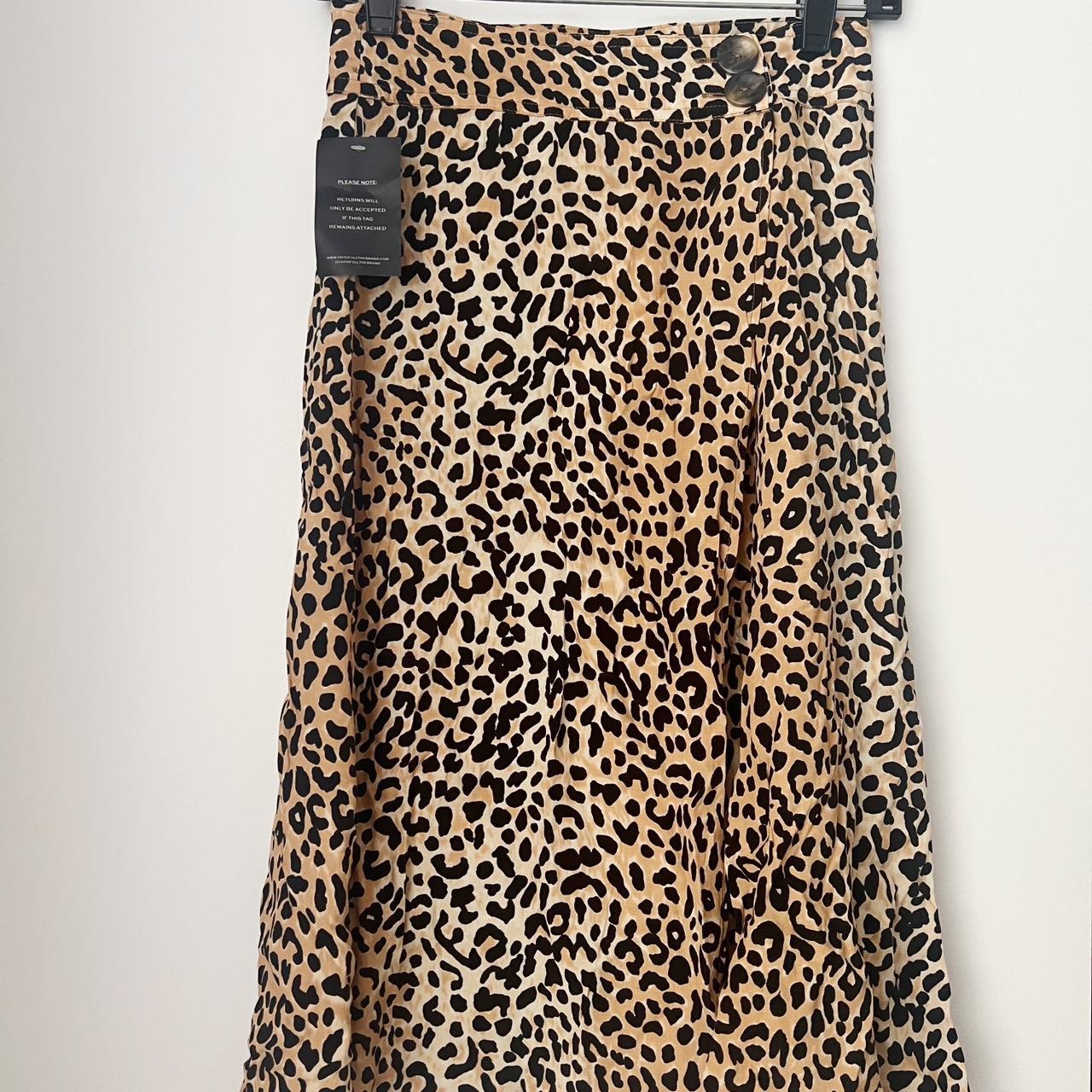 Faithfull leopard wrap clearance skirt