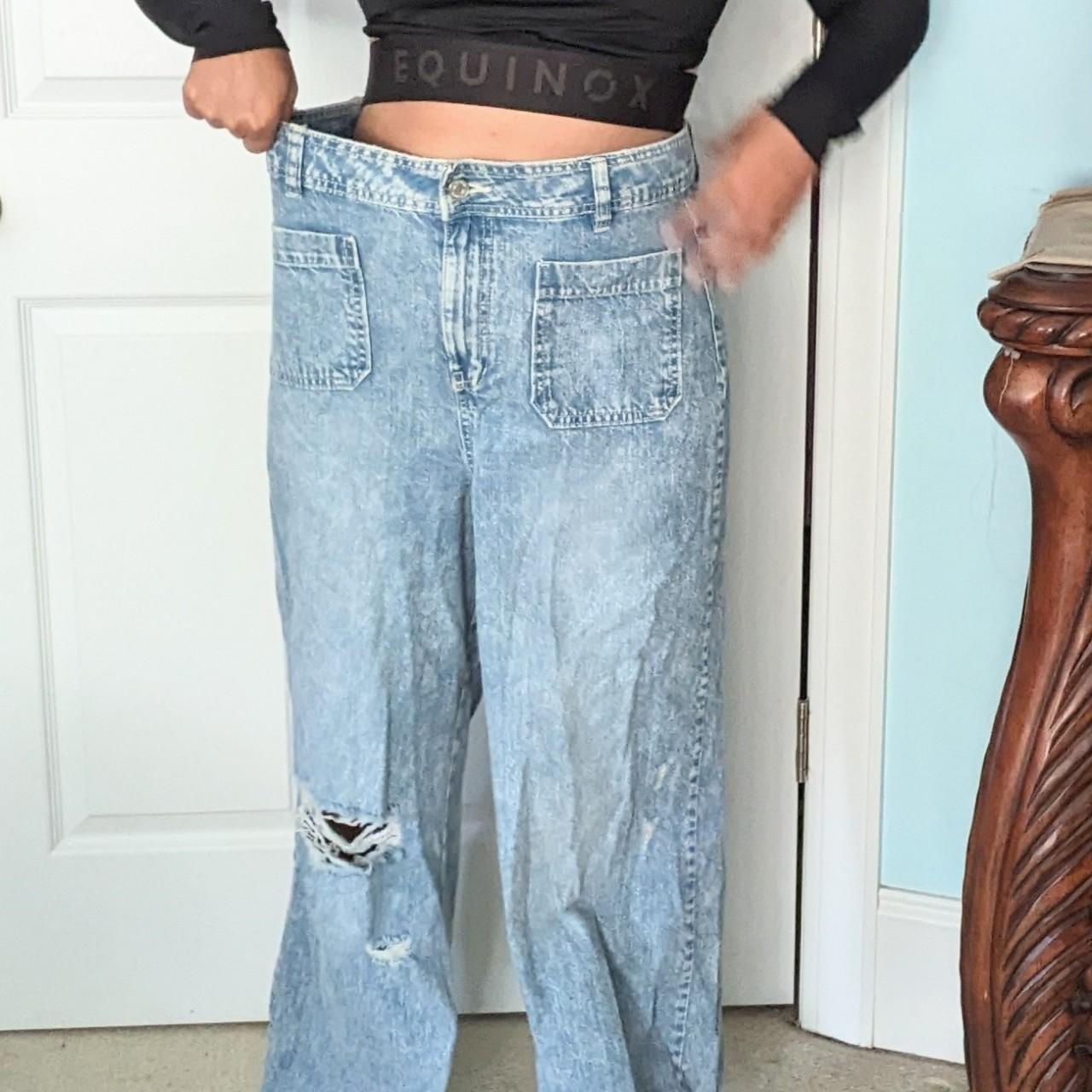 Indigo Rain wide leg jeans size 13 -(model is size... - Depop