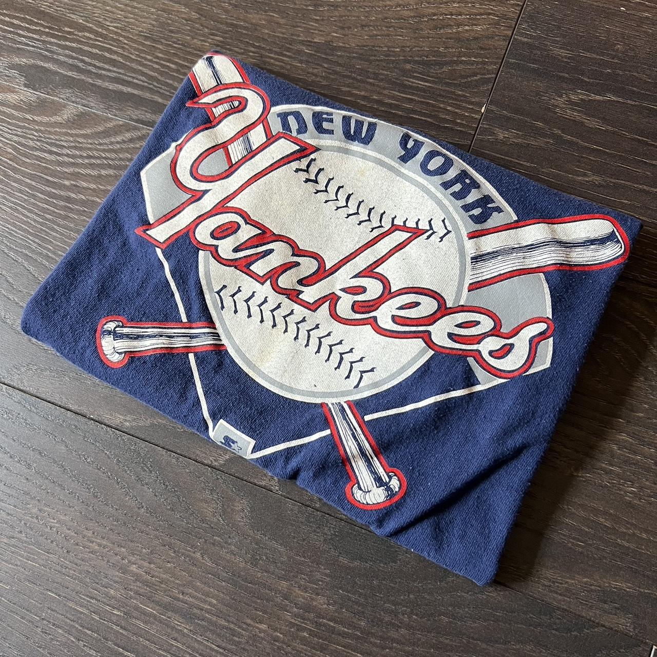 Vintage 90's New York Yankees Pinstripe T Shirt - Depop