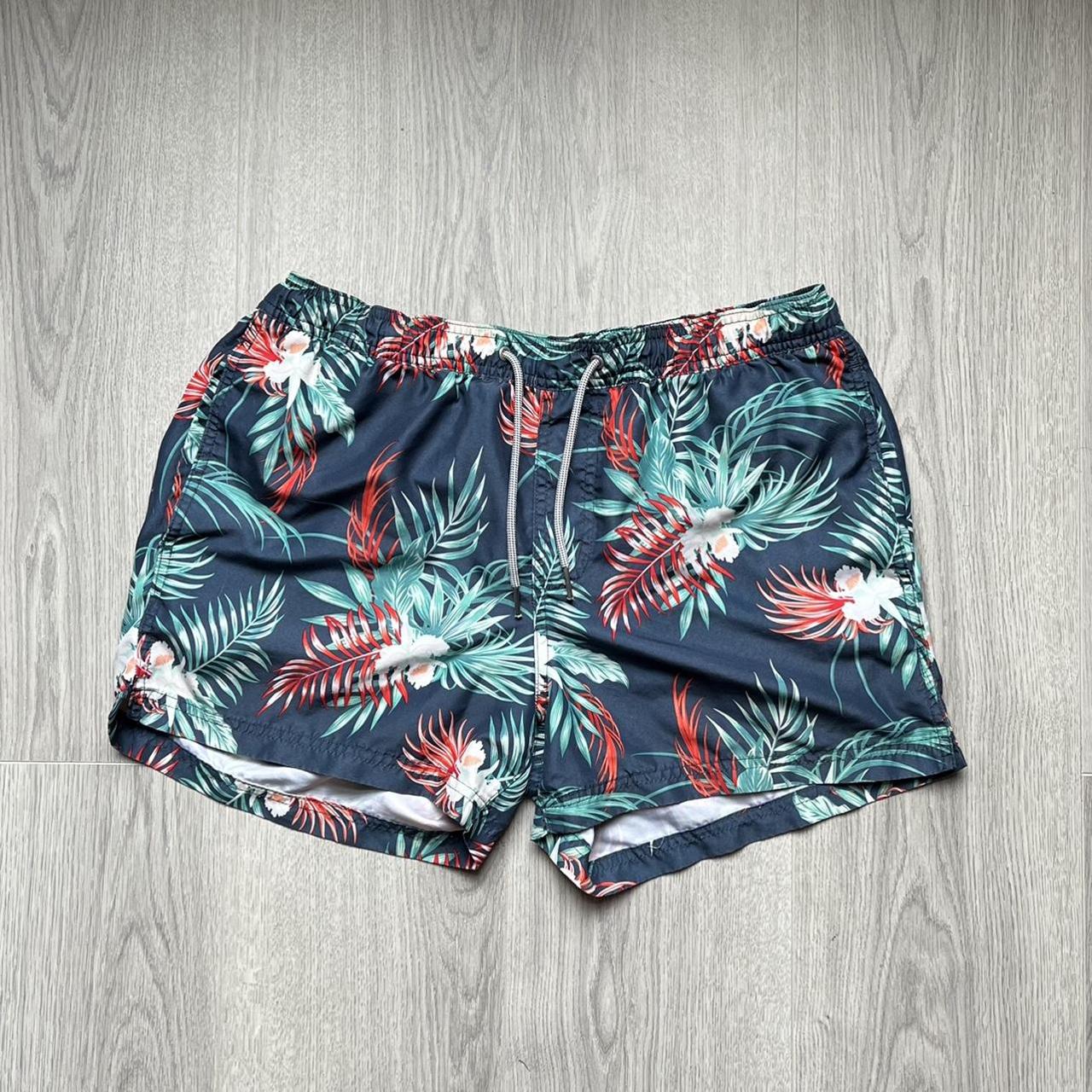 Mens floral swim shorts, Burton swim shorts, size M,... Depop