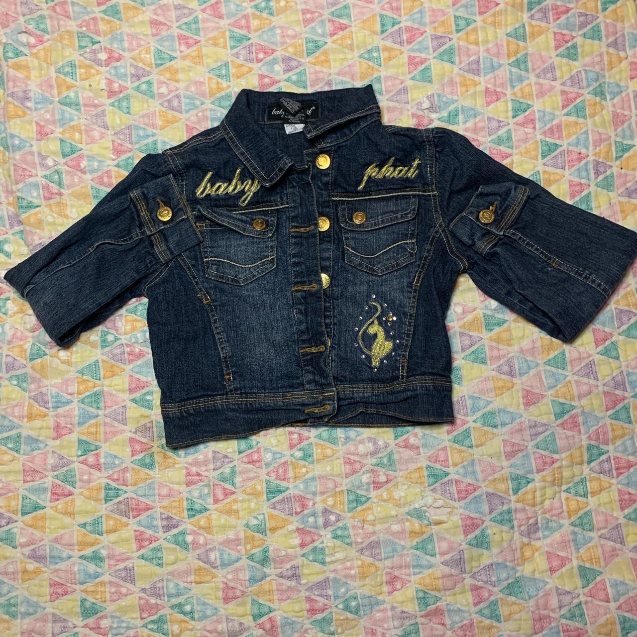 Baby Phat Women S Blue And Gold Jacket Depop