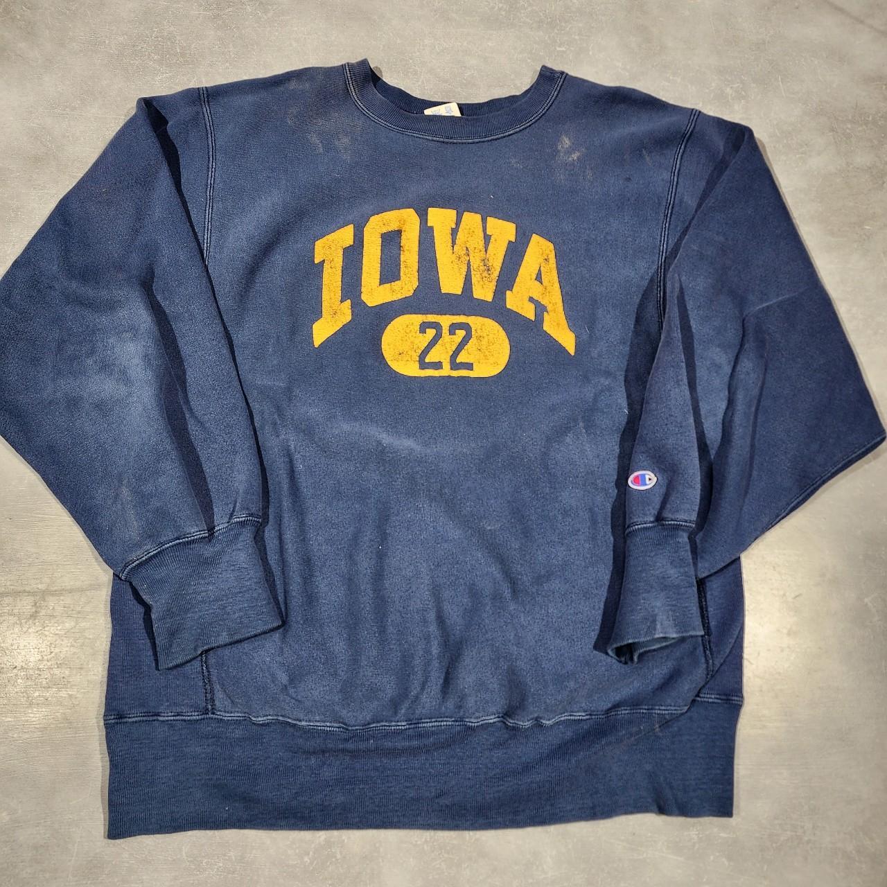 Vintage 1980's Champion Reverse Weave Iowa ... - Depop