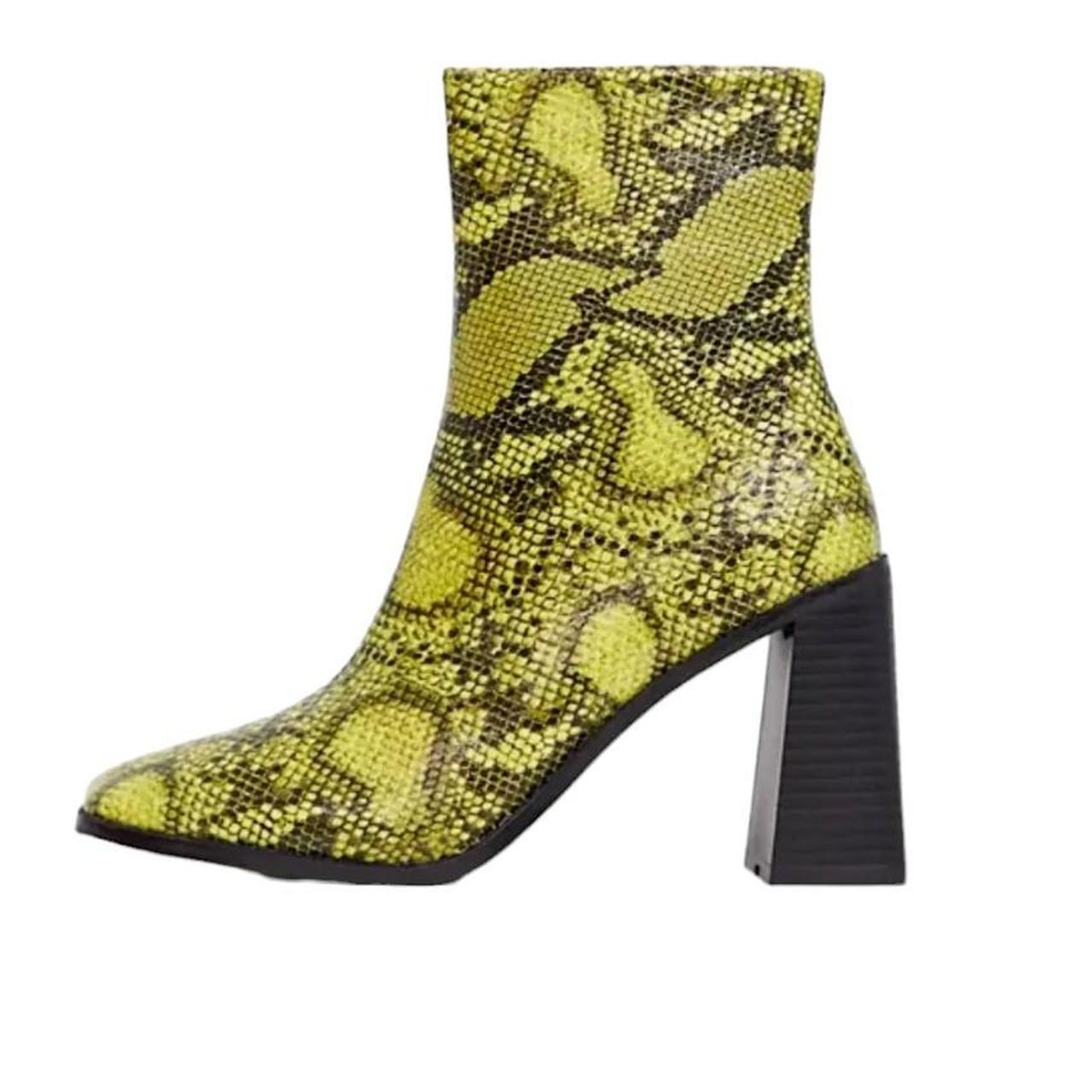 Lime green hot sale snakeskin booties