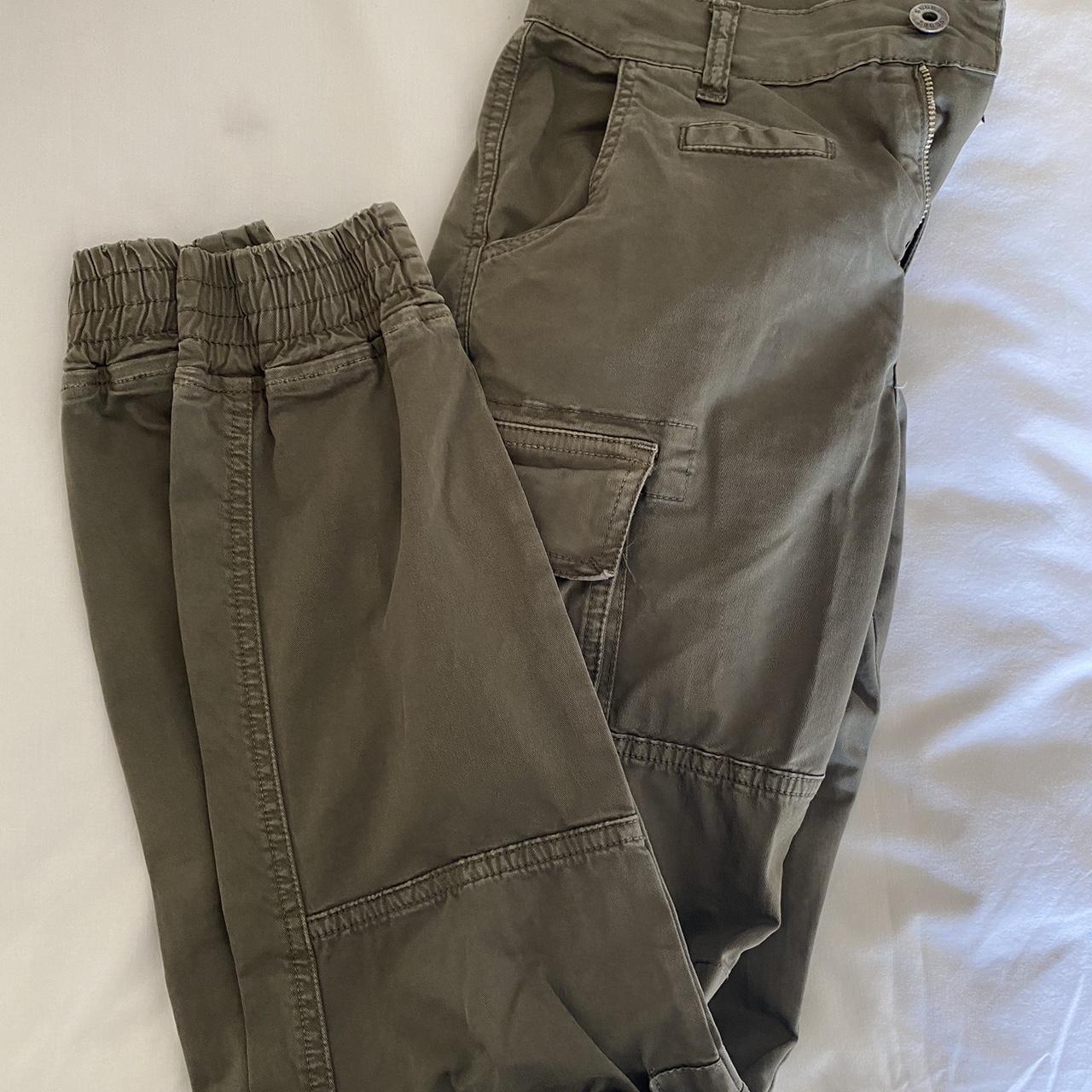 Italian designer cargo pants dark green never seen... - Depop