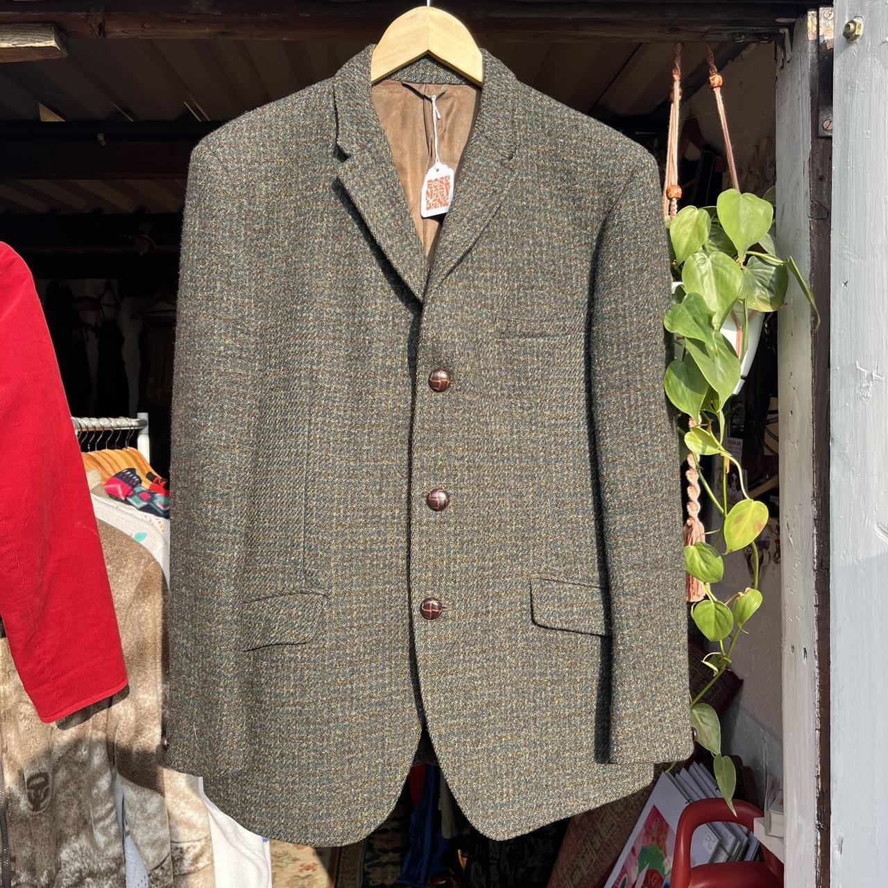Handwoven vintage Harris Tweed blazer jacket styled | Depop