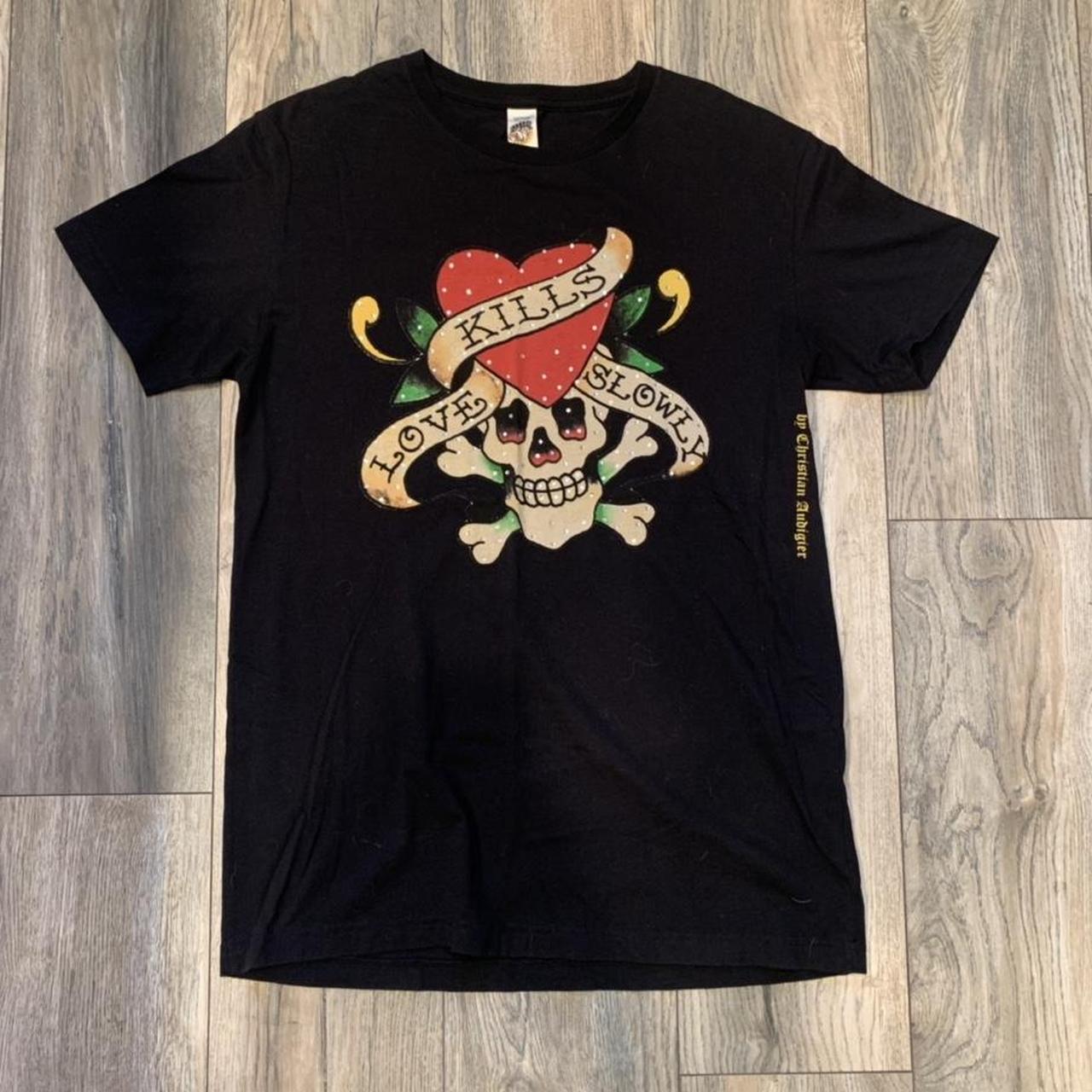 Ed Hardy Men's Black T-shirt | Depop