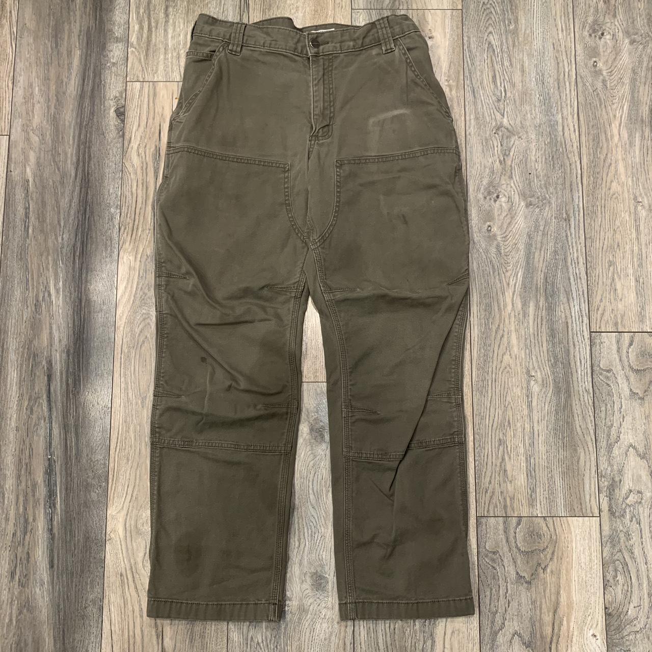 Carhartt Double Knee Relaxed Fit jeans Clean olive... - Depop