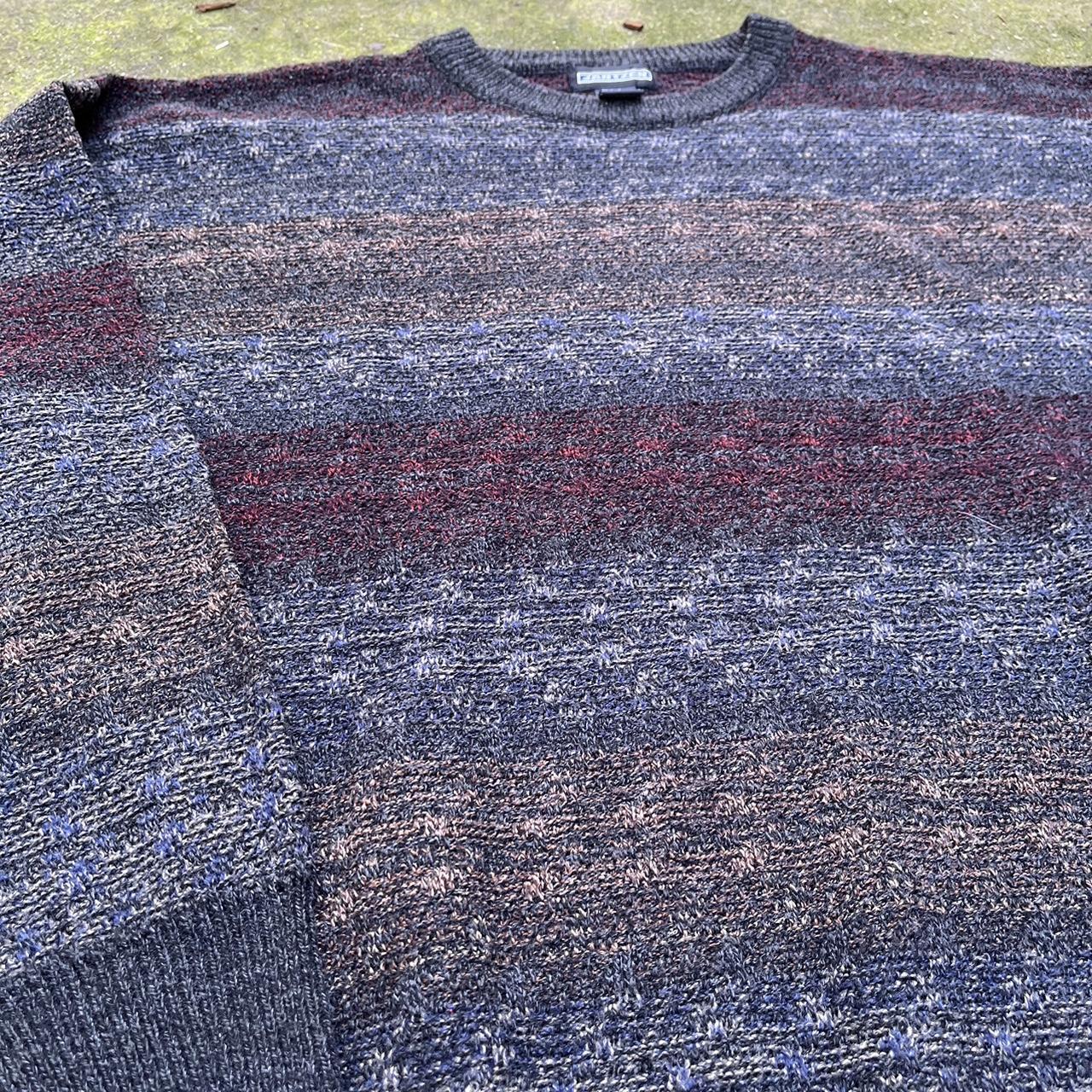 Vintage 90s Knit Pattern Sweater Super cool colors... - Depop