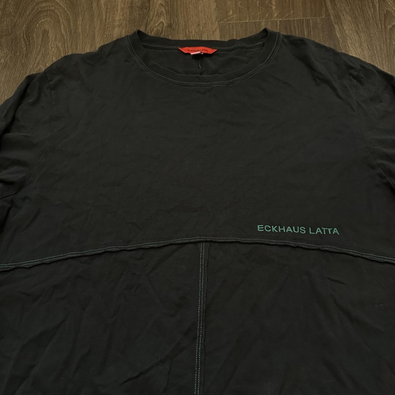 【関税込み】Eckhaus Latta SSENSE限定 ブラック Tシャツ 関税込み】Eckhaus Latta ブラック Lapped Tシャツ (ECKHAUS