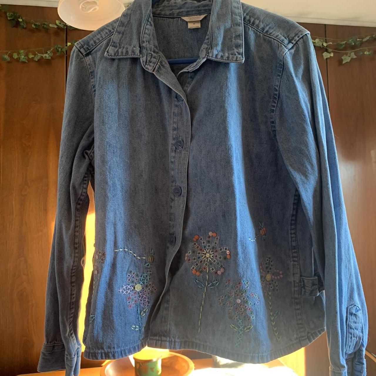 Thrifted Embroidered Grandma Jacket embroidered... Depop