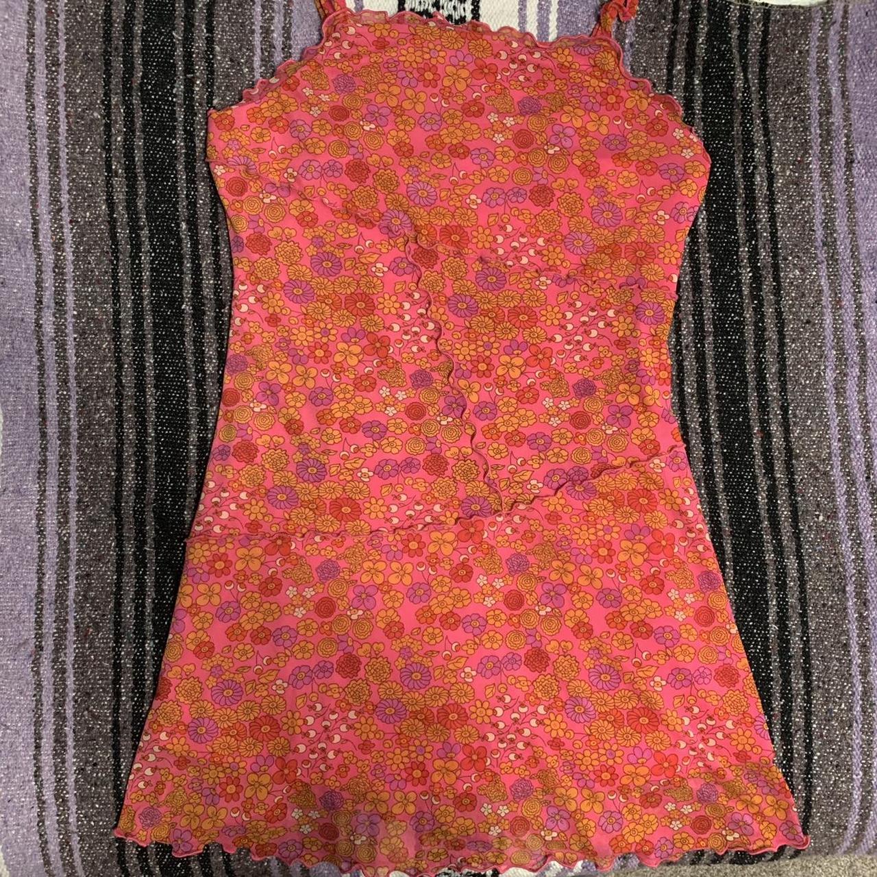 Women's Pink and Orange Dress Depop