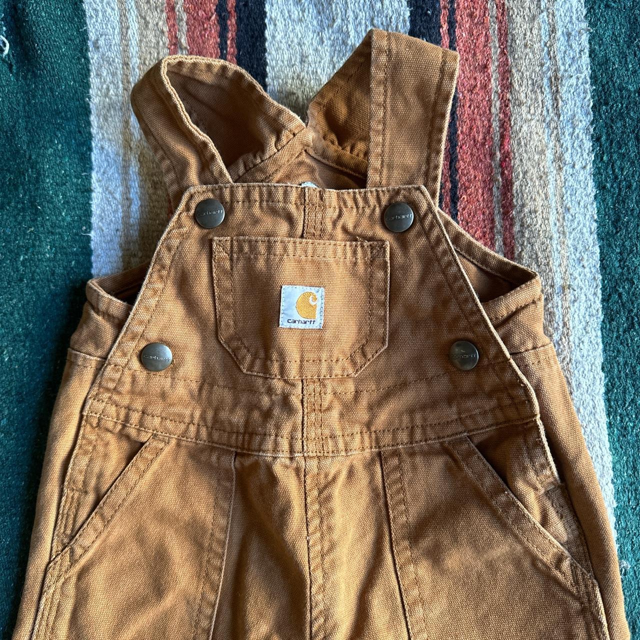 Precious Mustard Yellow Baby Carhartt Overalls 6... Depop