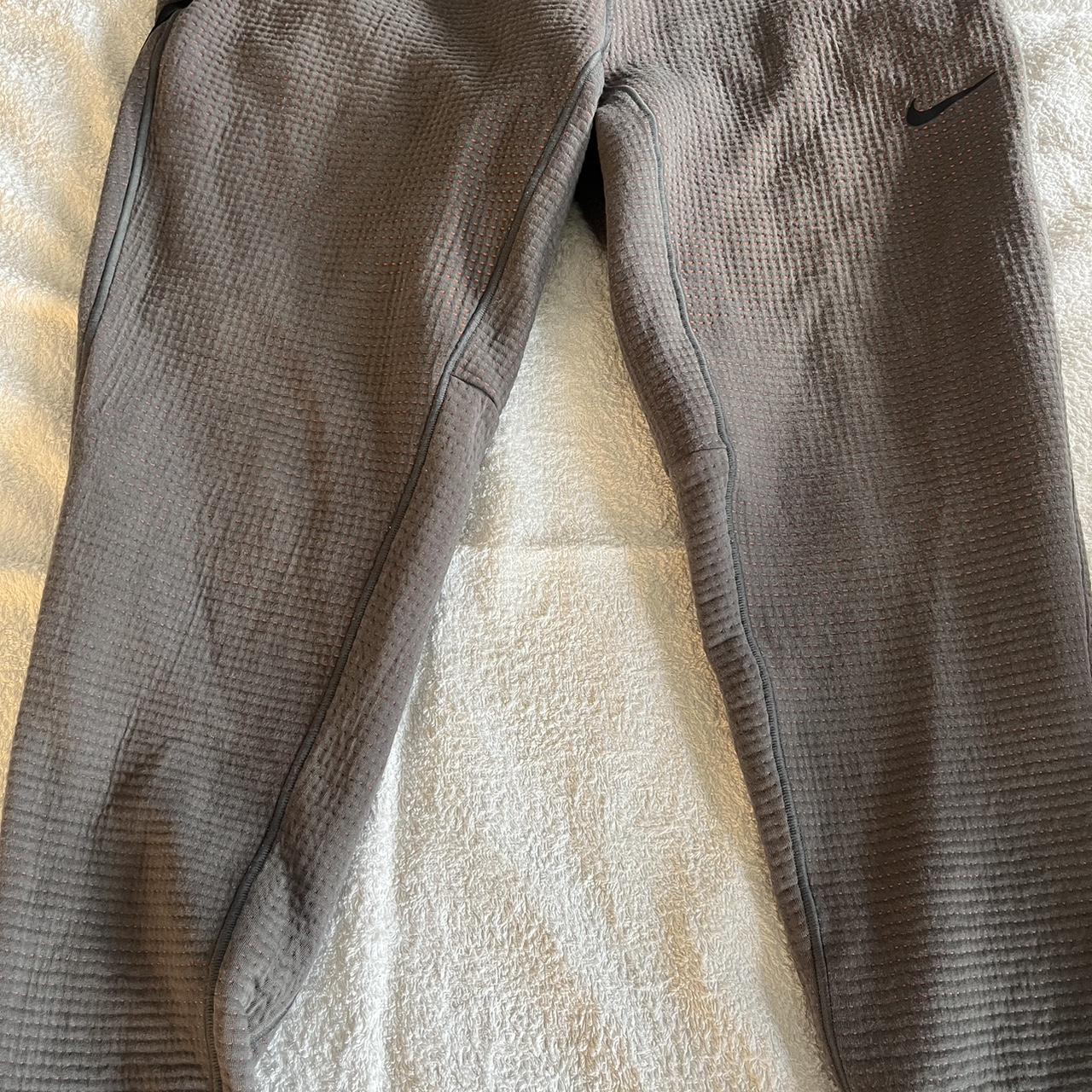 Nike tech joggers, grey and orange nike tech Depop