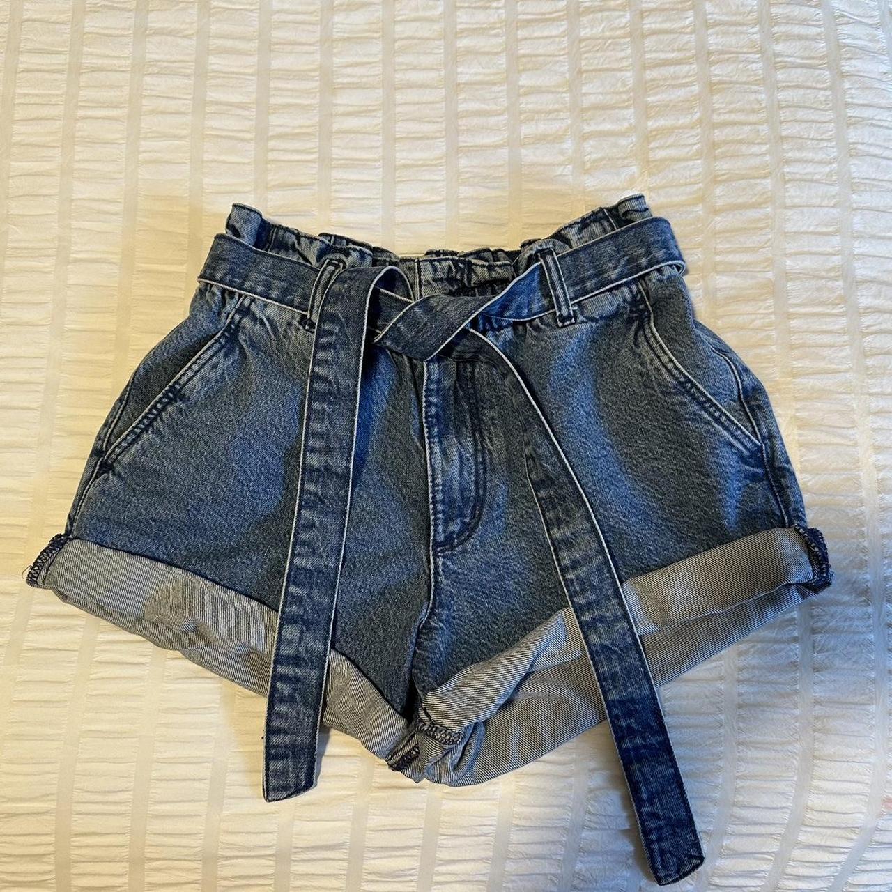 Garage Women's Blue and Navy Shorts Depop