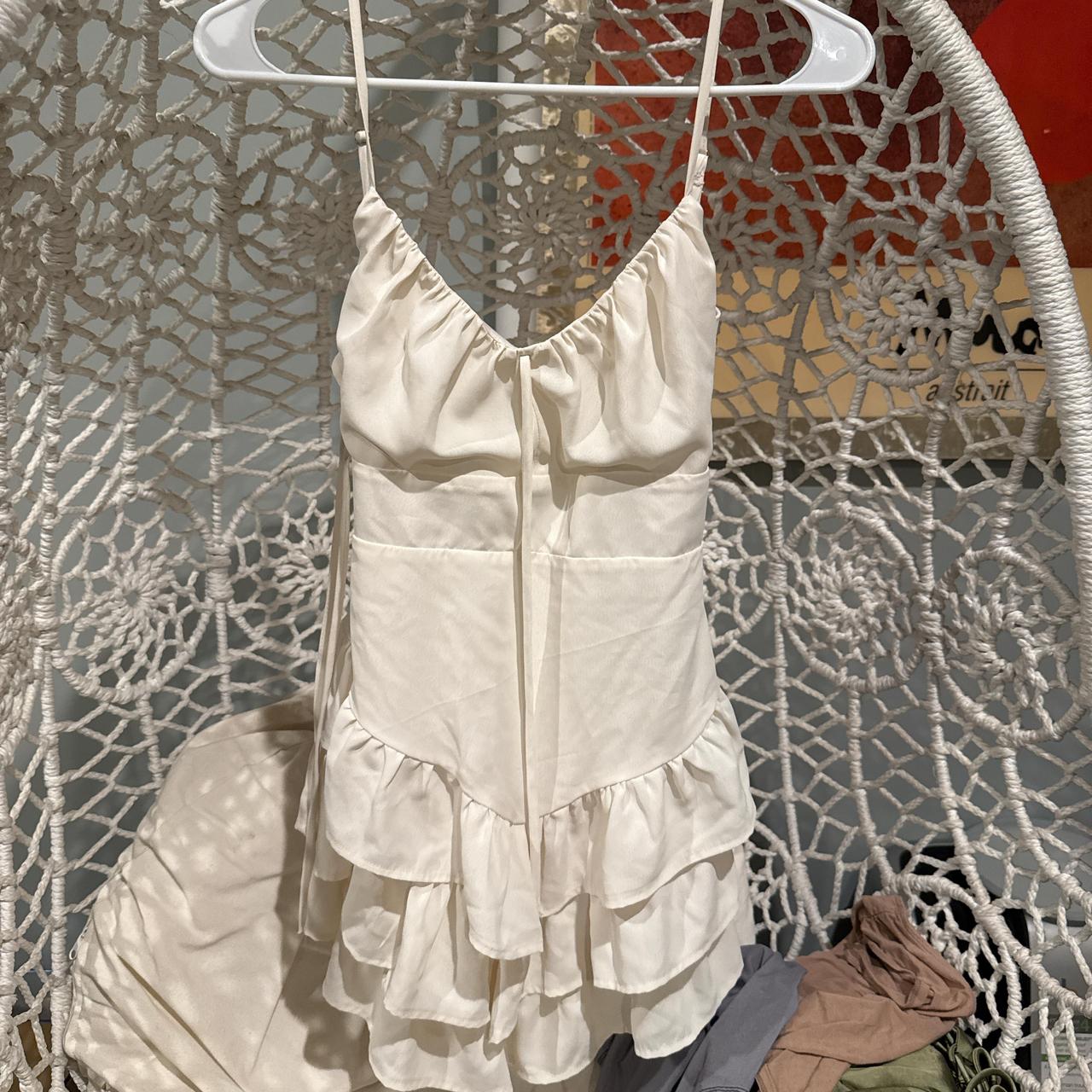 Forever 21 Cream mini dress with adjustable Depop