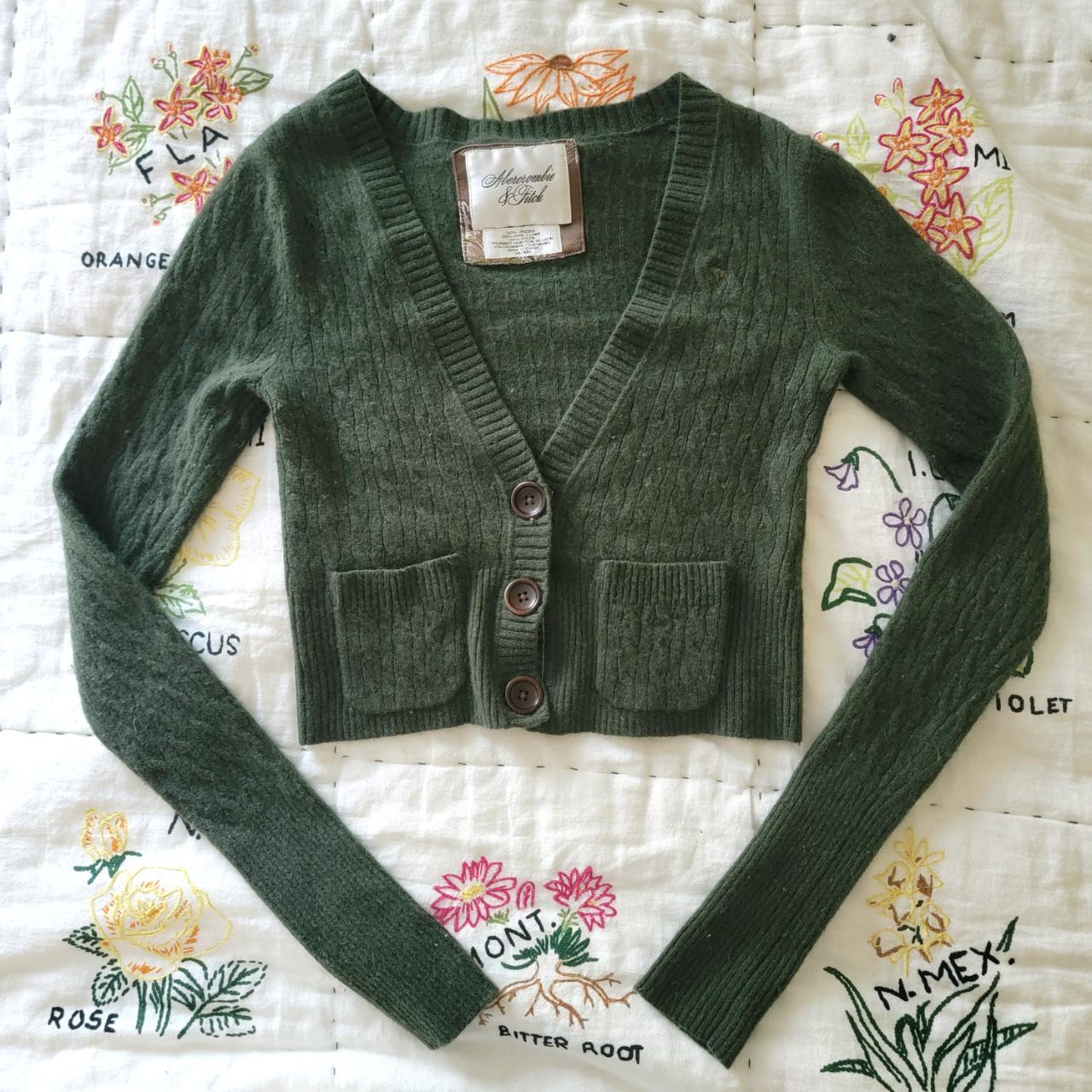 Abercrombie And Fitch Womens Green Cardigan Depop 